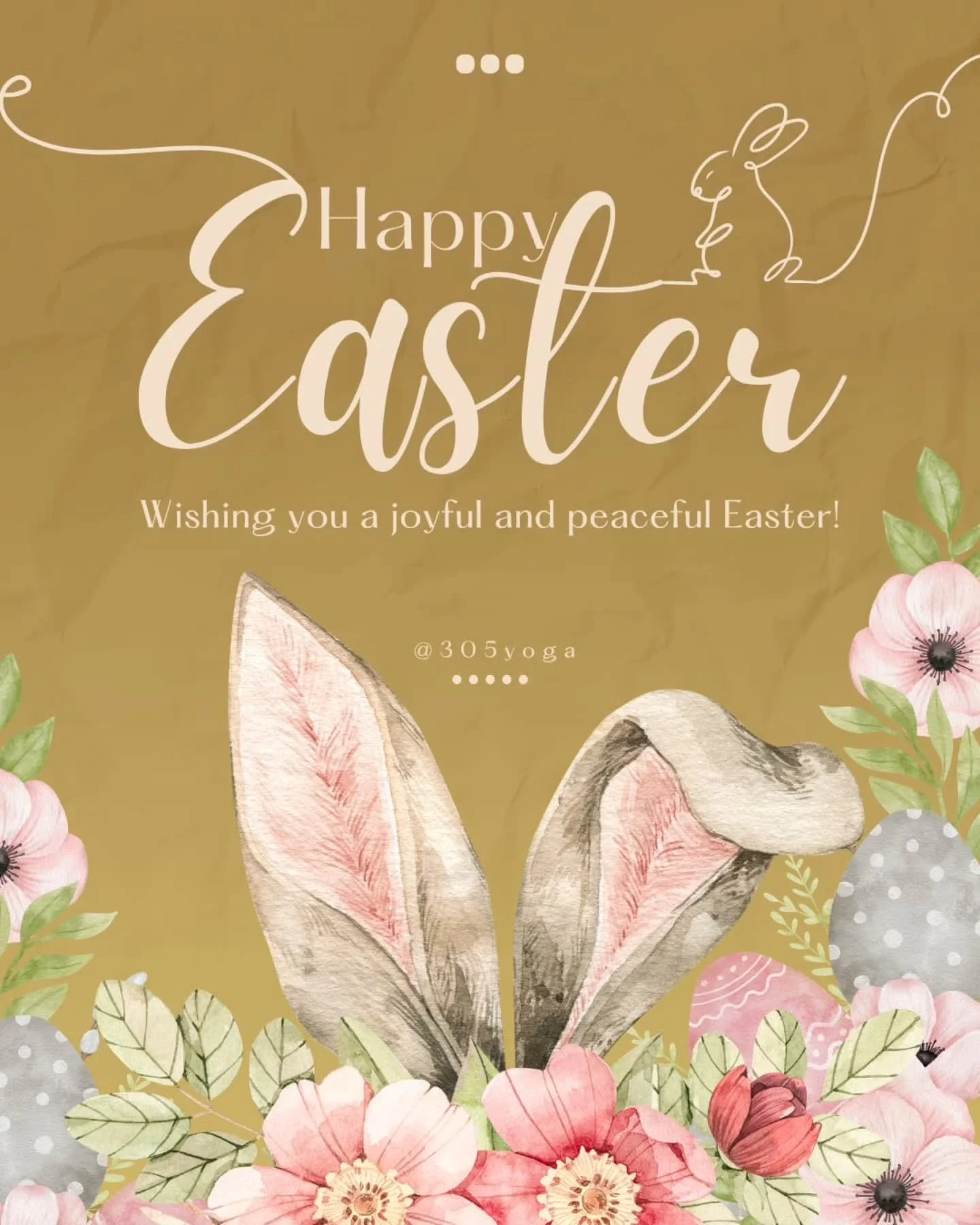 In honor of Easter Sunday, 305 Yoga will be closed tomorrow, April 5 🌿
.
.
A gentle pause to rest, reflect, and spend time with loved ones.
.
.
We&rsquo;ll be back on the mat soon &mdash; refreshed and ready to flow together again.
.
.
Wishing you a