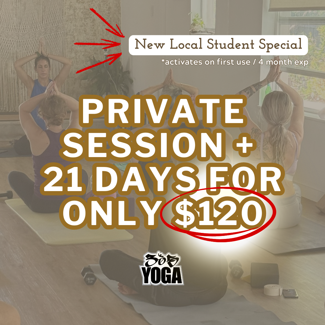 One Private Session and 21 (Continuous) Days of Unlimited Yoga Classes