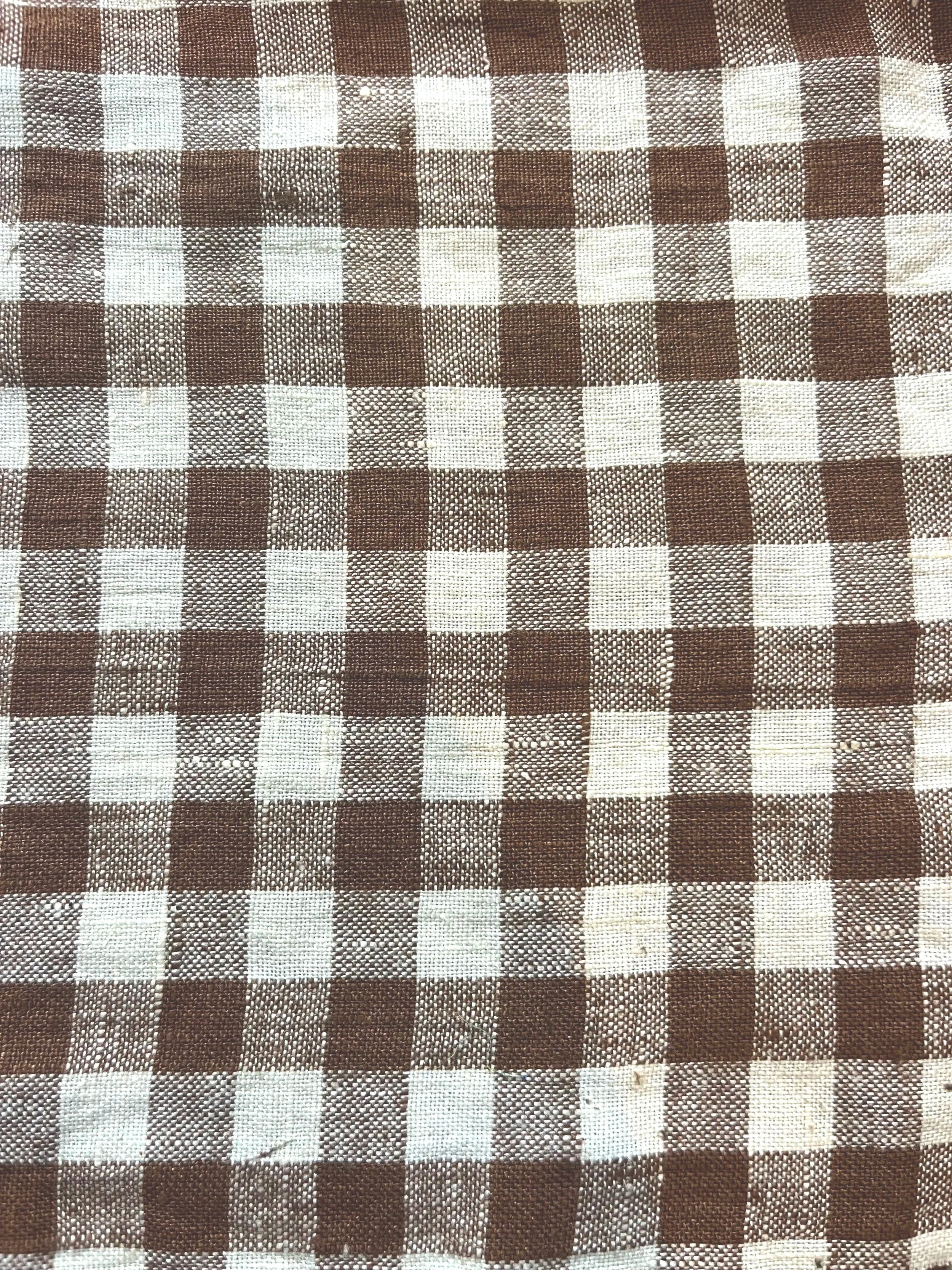 14. Walnut & Cream linen Gingham