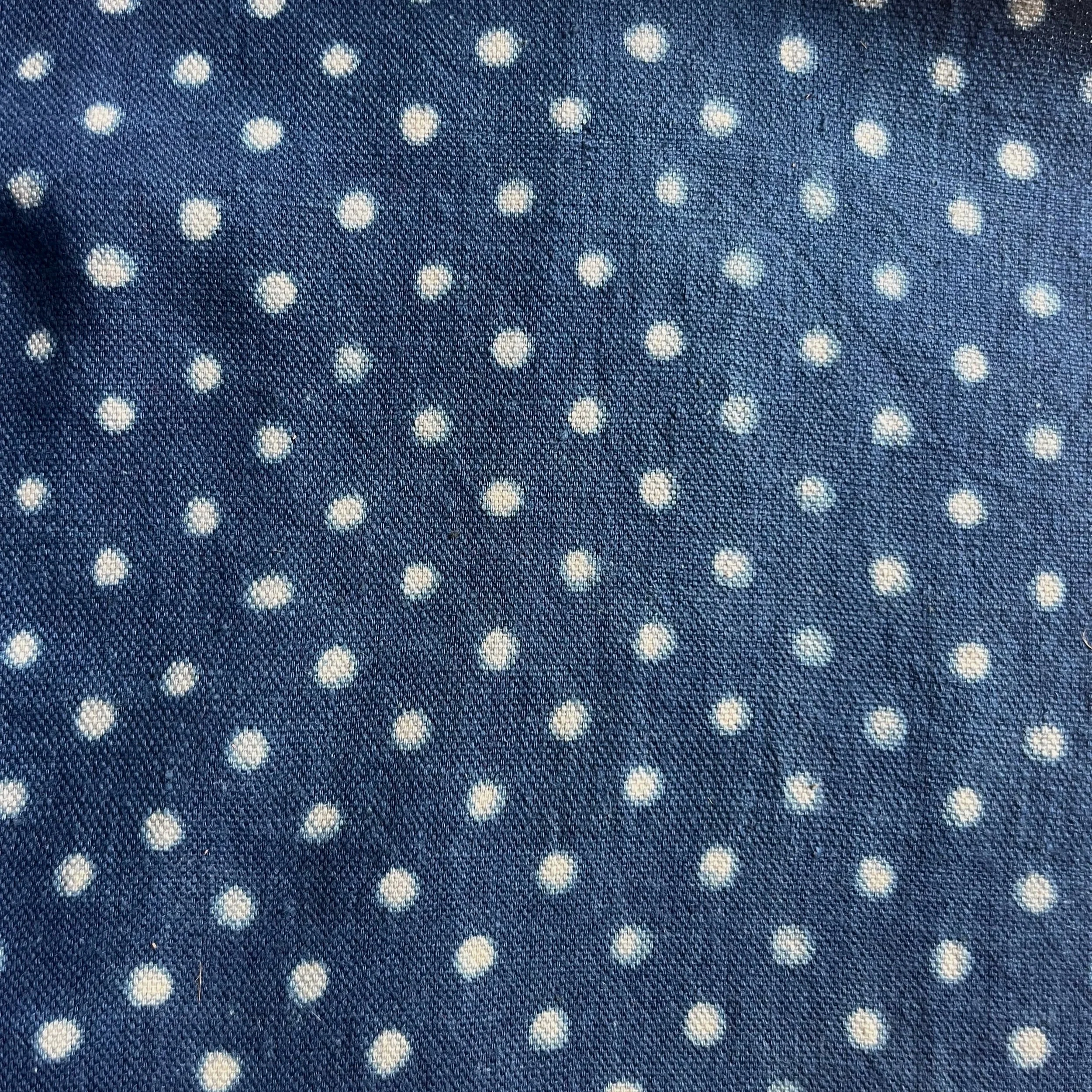 11.Dotty block print Blue cotton