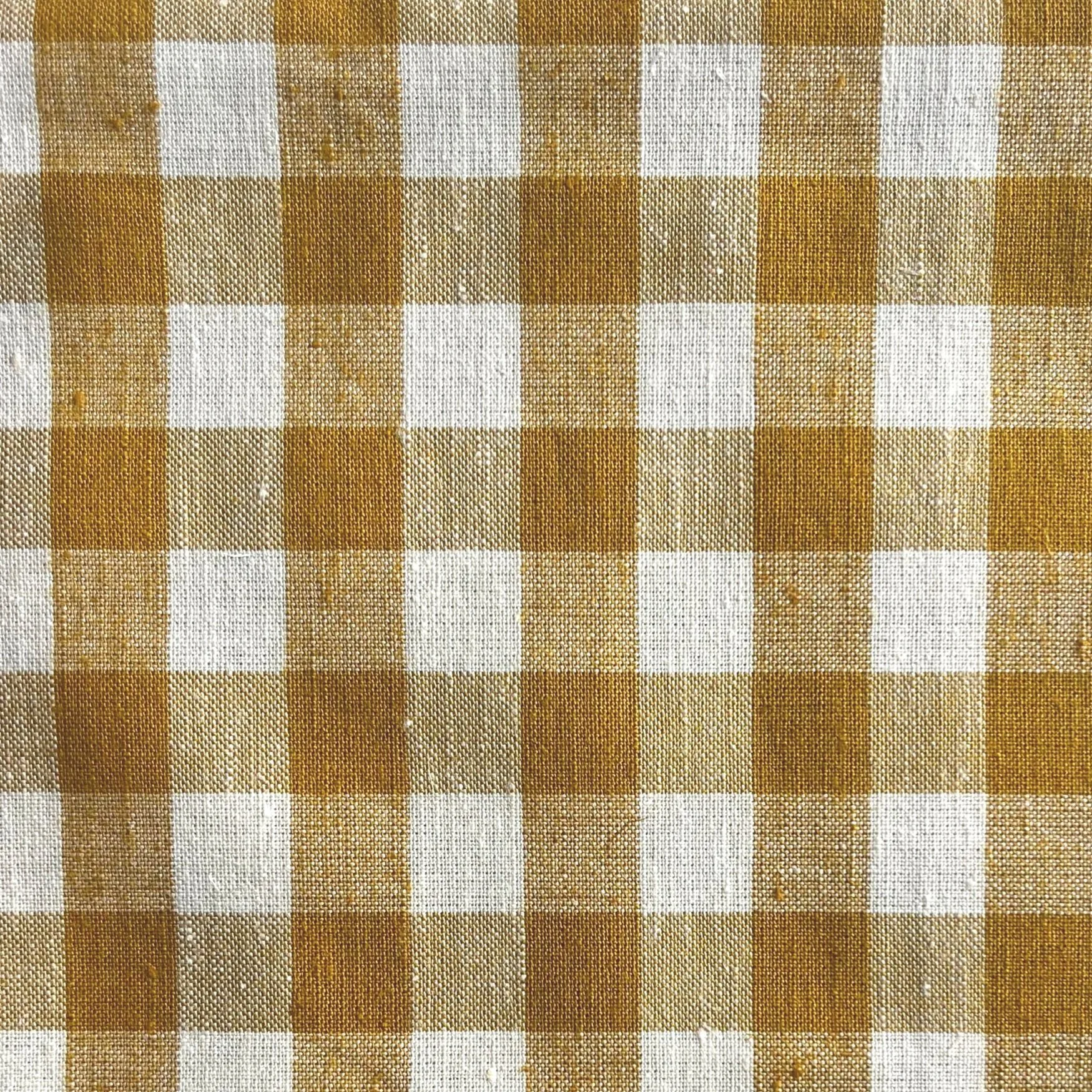 16.Yellow Mustard Linen Gingham
