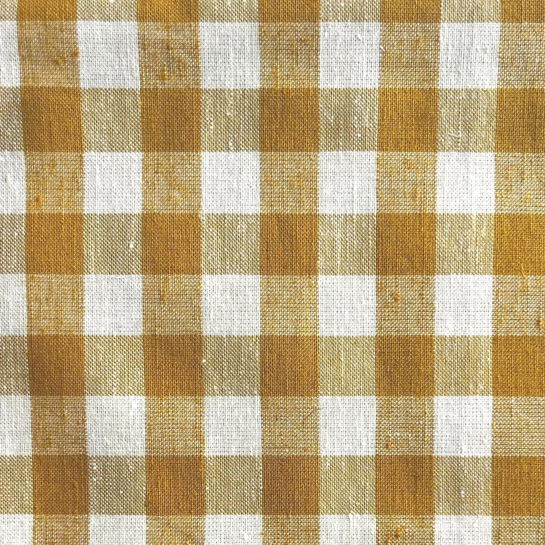29.Yellow Mustard Linen Gingham