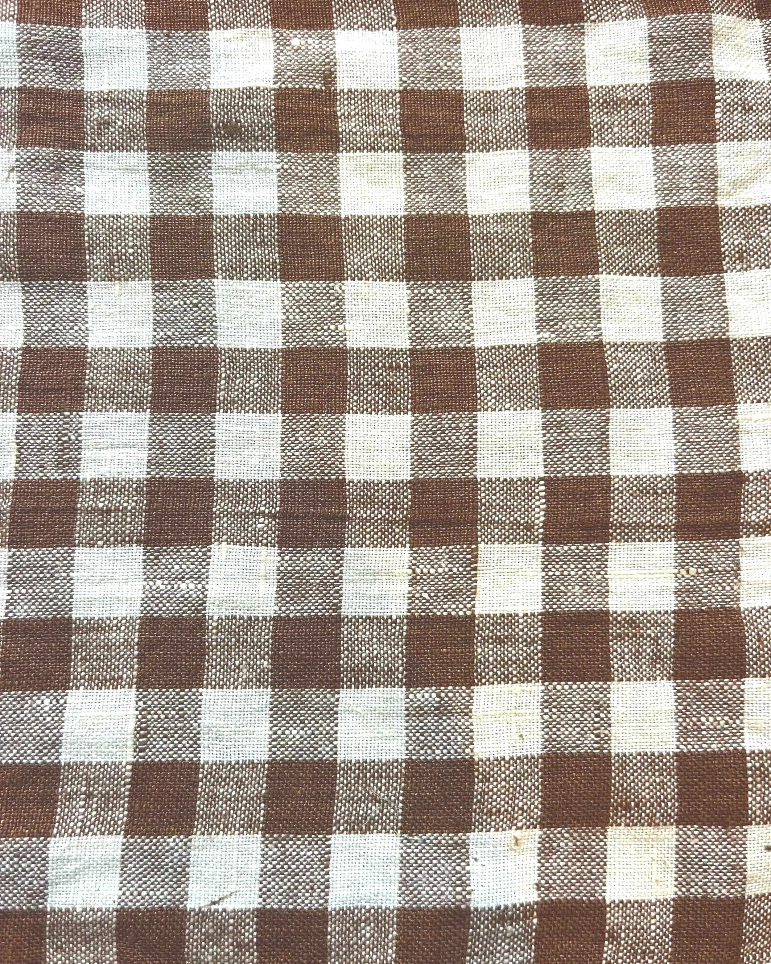 31. Walnut & Cream linen Gingham