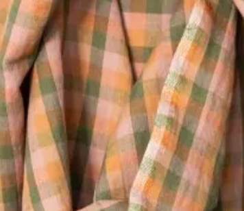 16. Autumn pink and green linen check