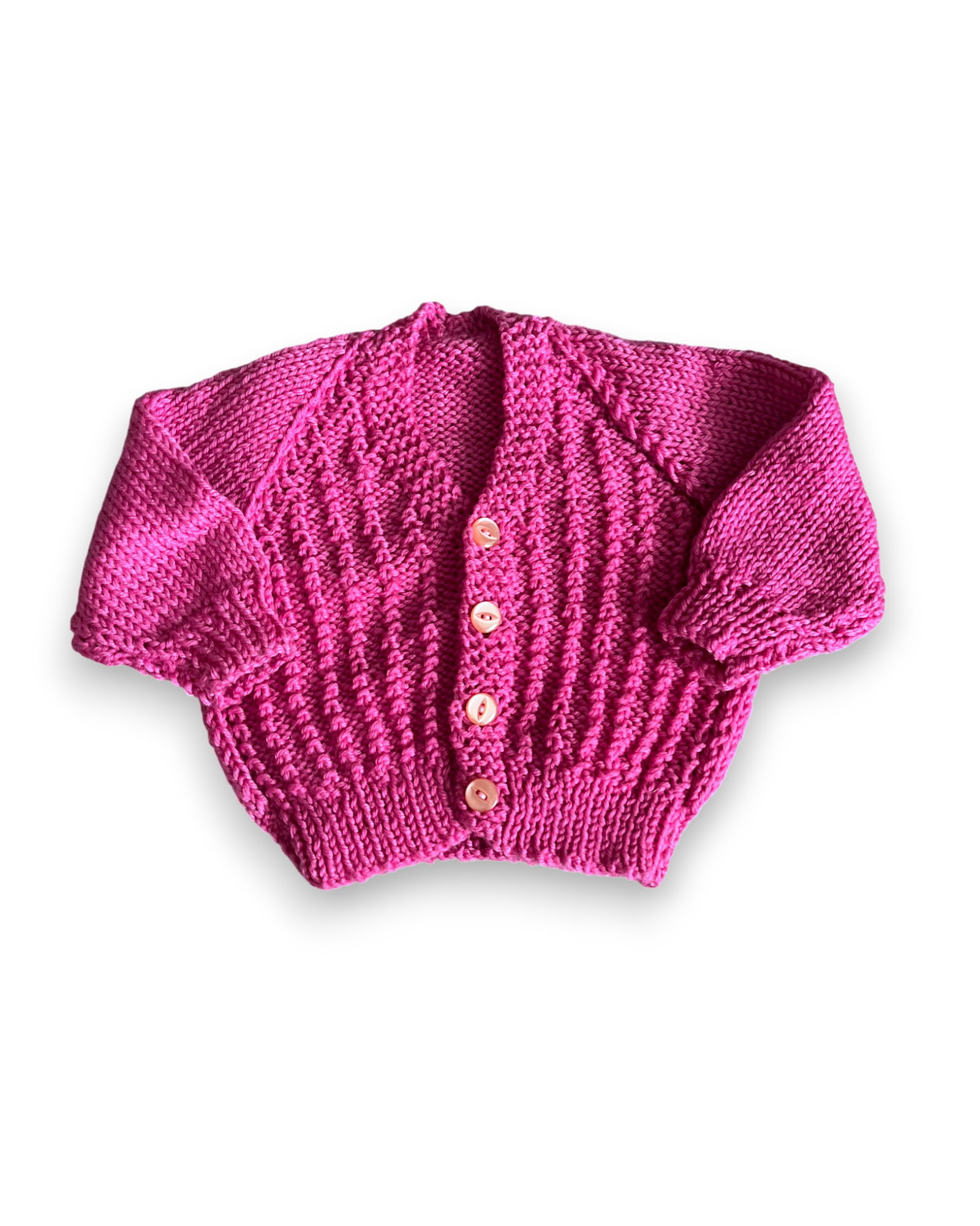 Personalised Pink hand knitted cardigan 0-3 Months