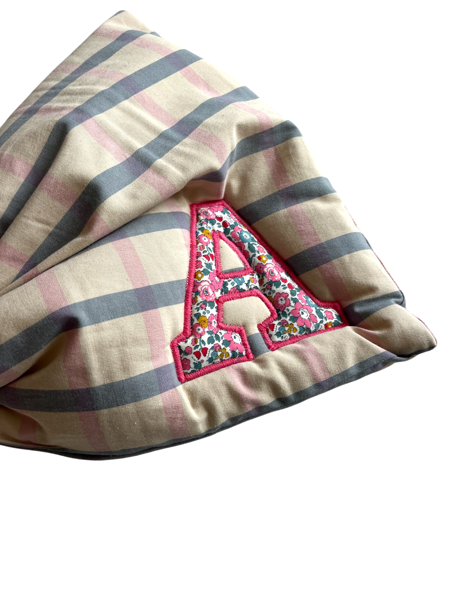 A initial Mimi Odette pink gingham Handmade decorative Bow