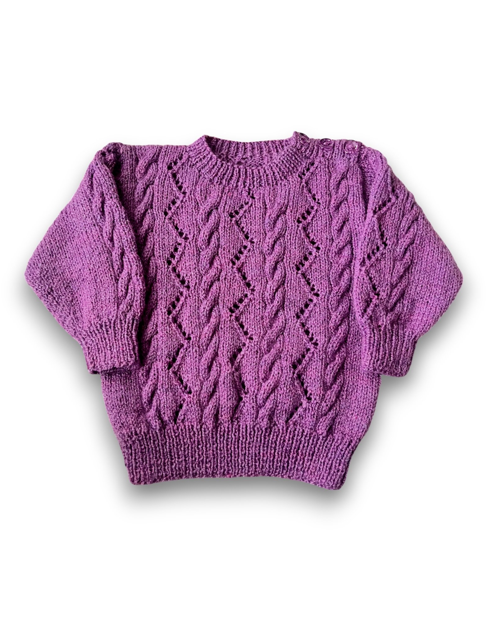 Personalised Front Initial purple Hand knitted Jumper 1-2 years