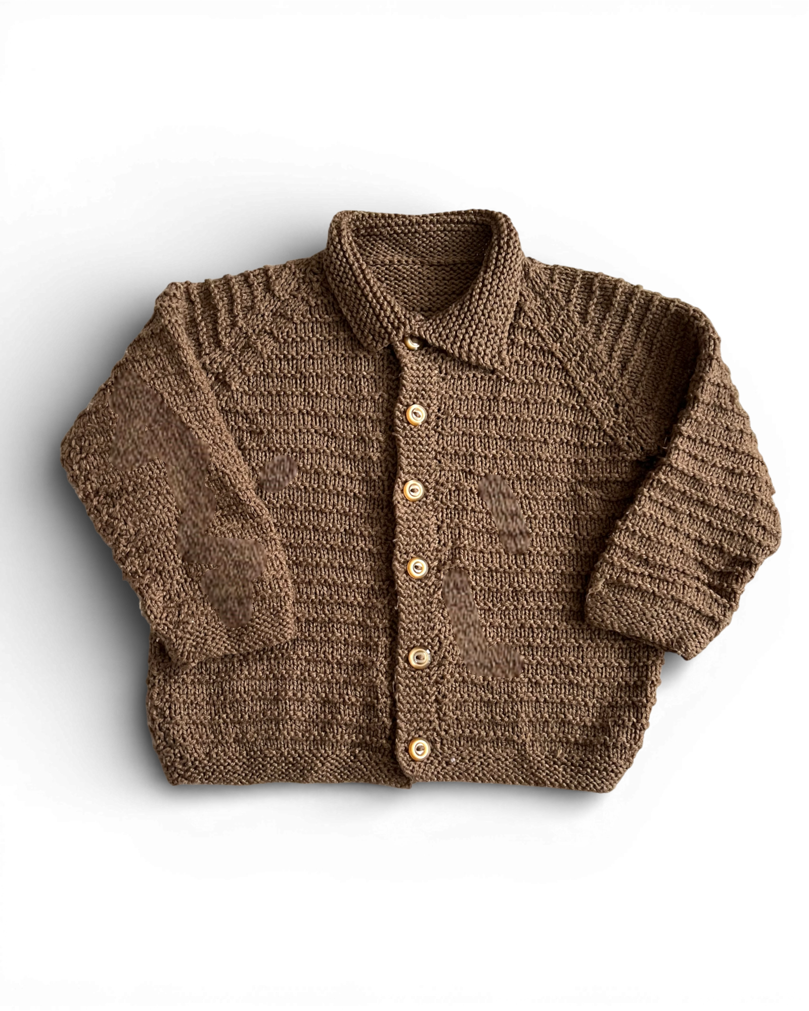 Personalised Grey hand knitted cardigan 12-18 months