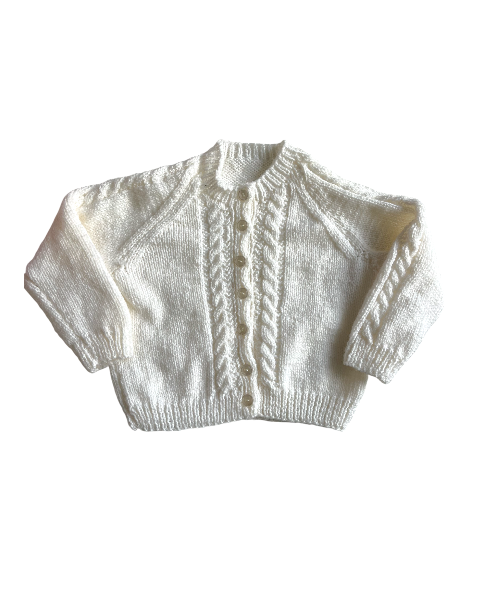 Personalised Cream hand knitted cardigan 1-2 years