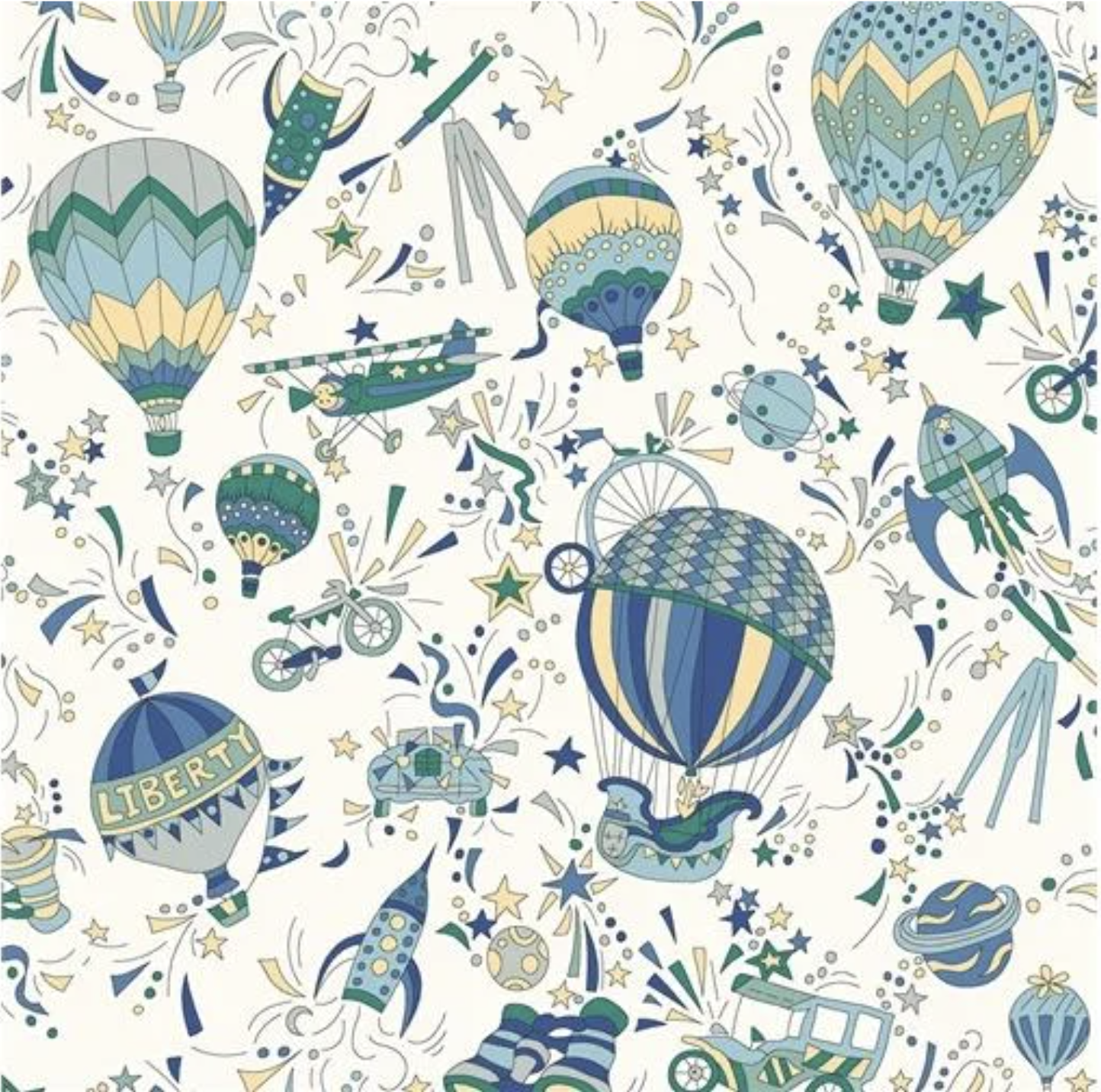 14.Hot Air Ballon Liberty of London BLUE
