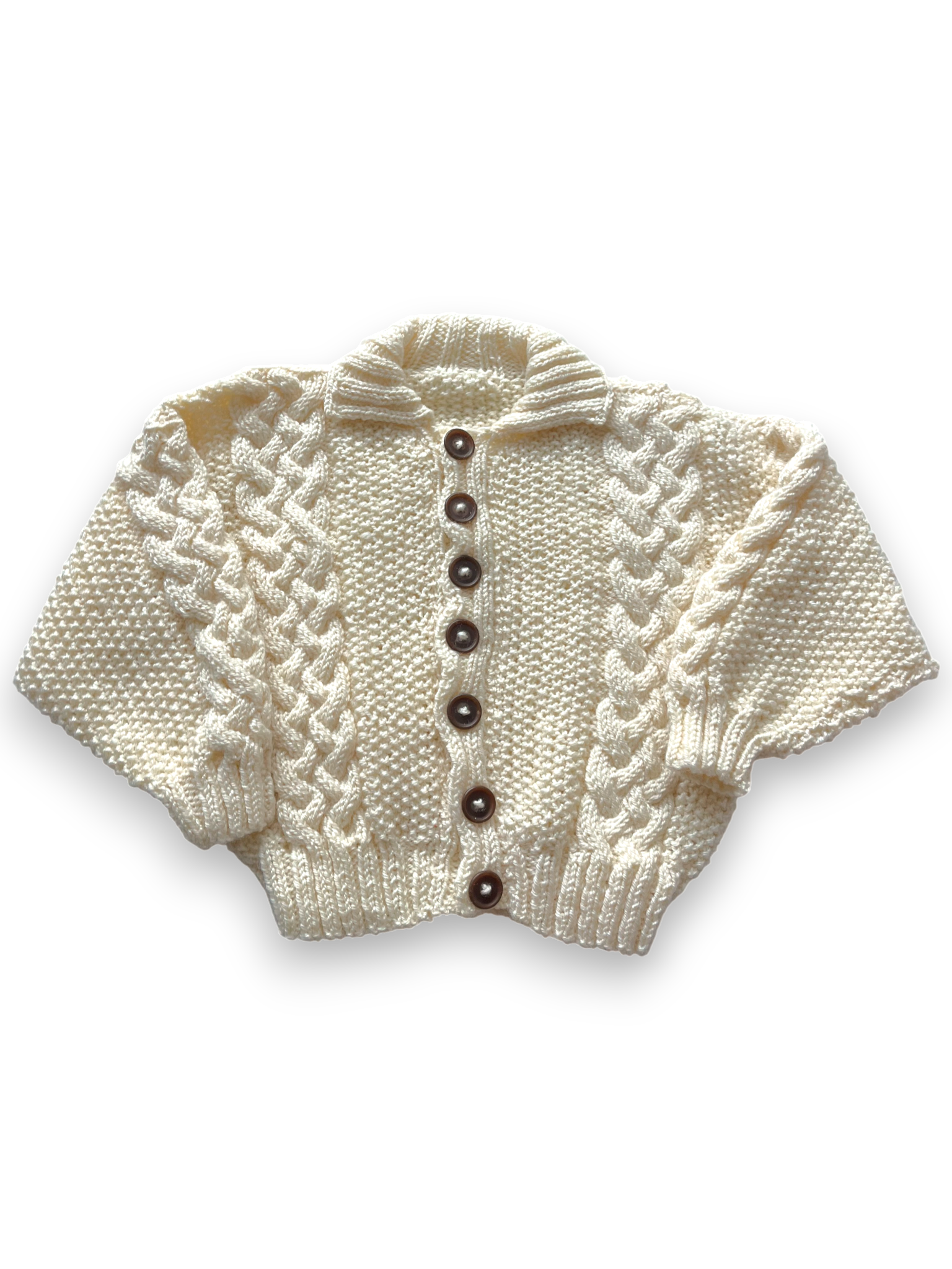 Personalised Cream hand knitted cardigan 3-5 years