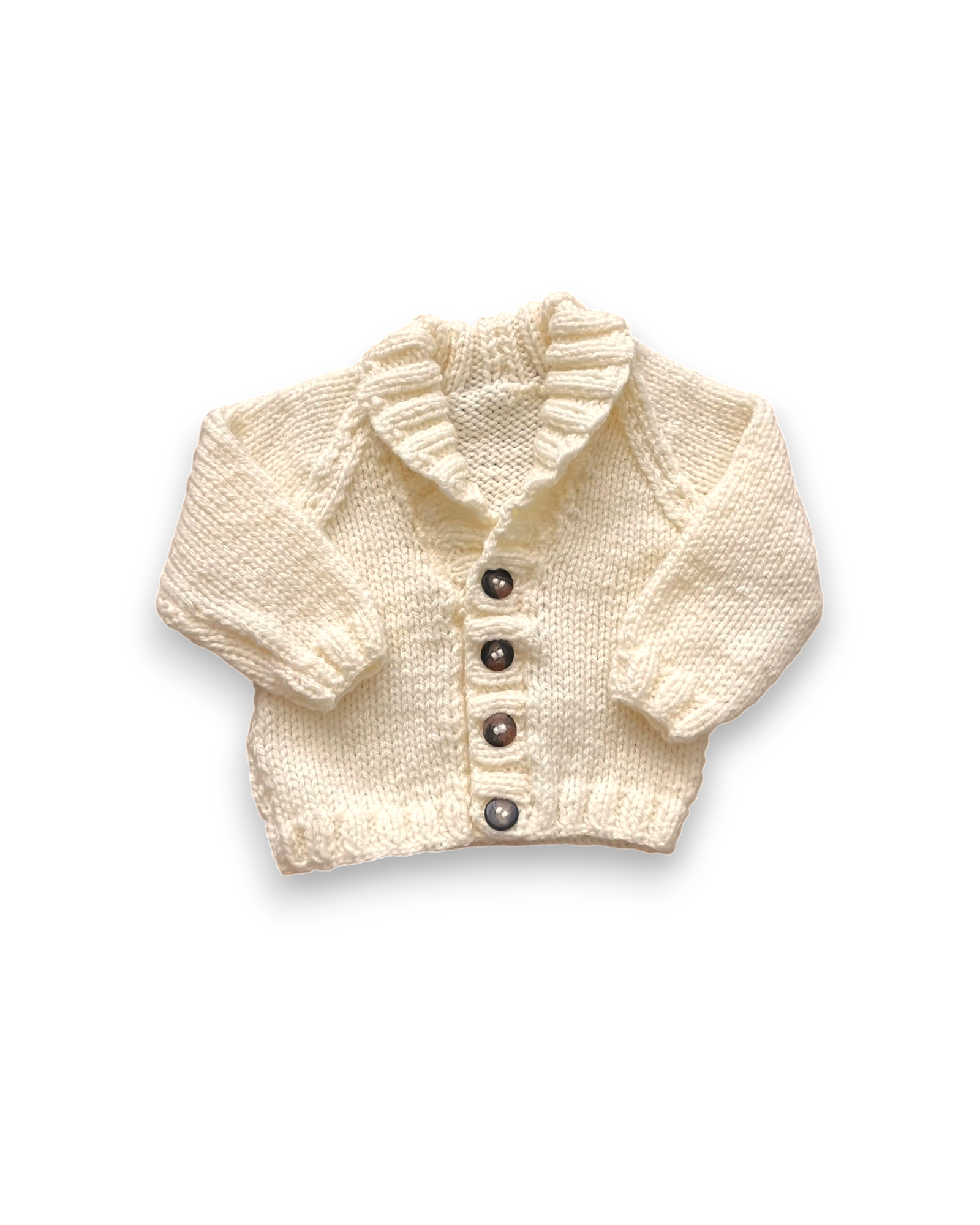Personalised Cream hand knitted cardigan Newborn
