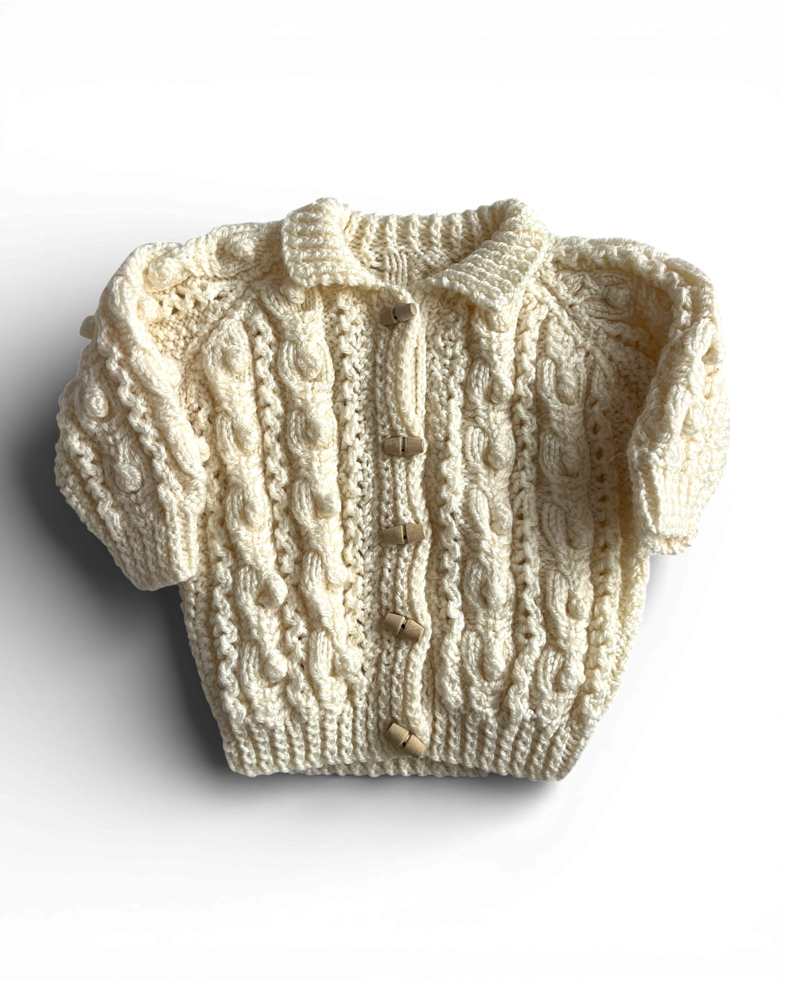 Personalised Cream hand knitted cardigan 3-6 months