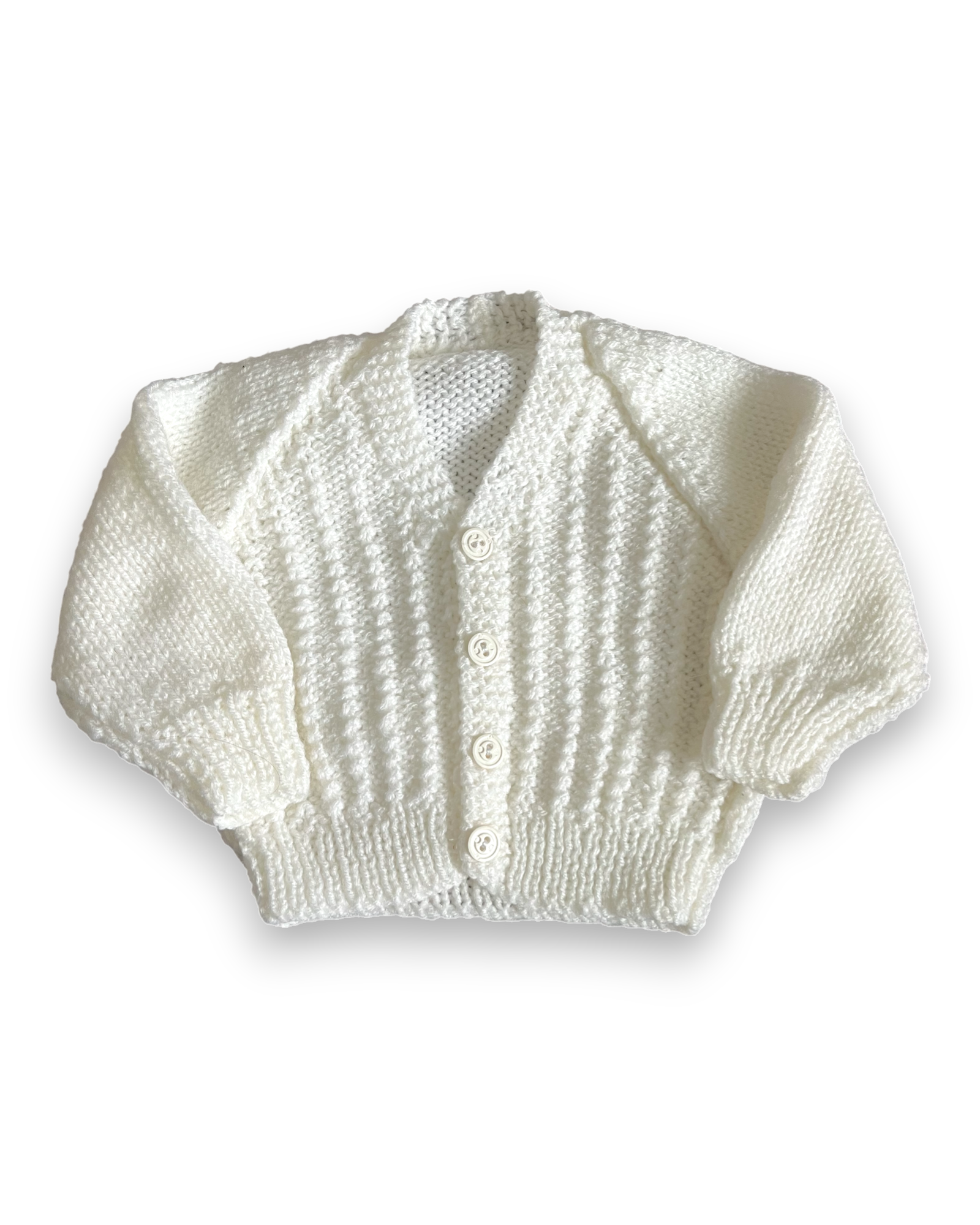 Personalised Cream hand knitted cardigan 0-3 Months