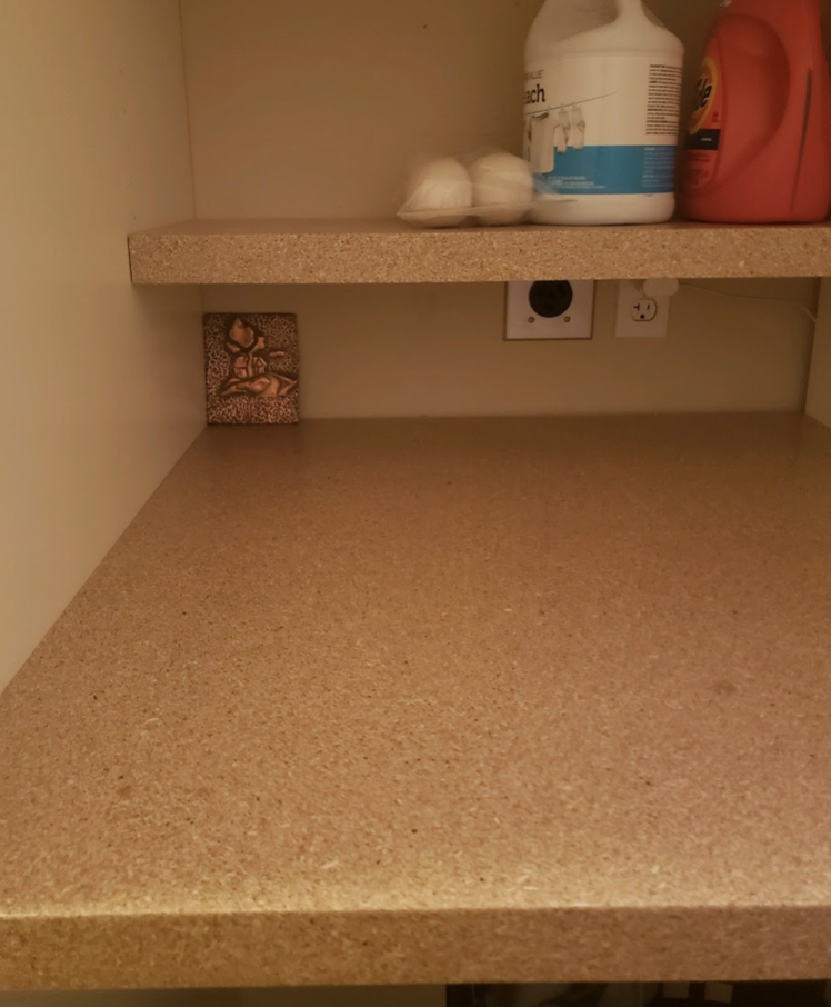CannaBoard hemp fiberboard can be used for a variety of building projects, including subfloors, or laundry room shelving, Photo courtesy of L. Serbin