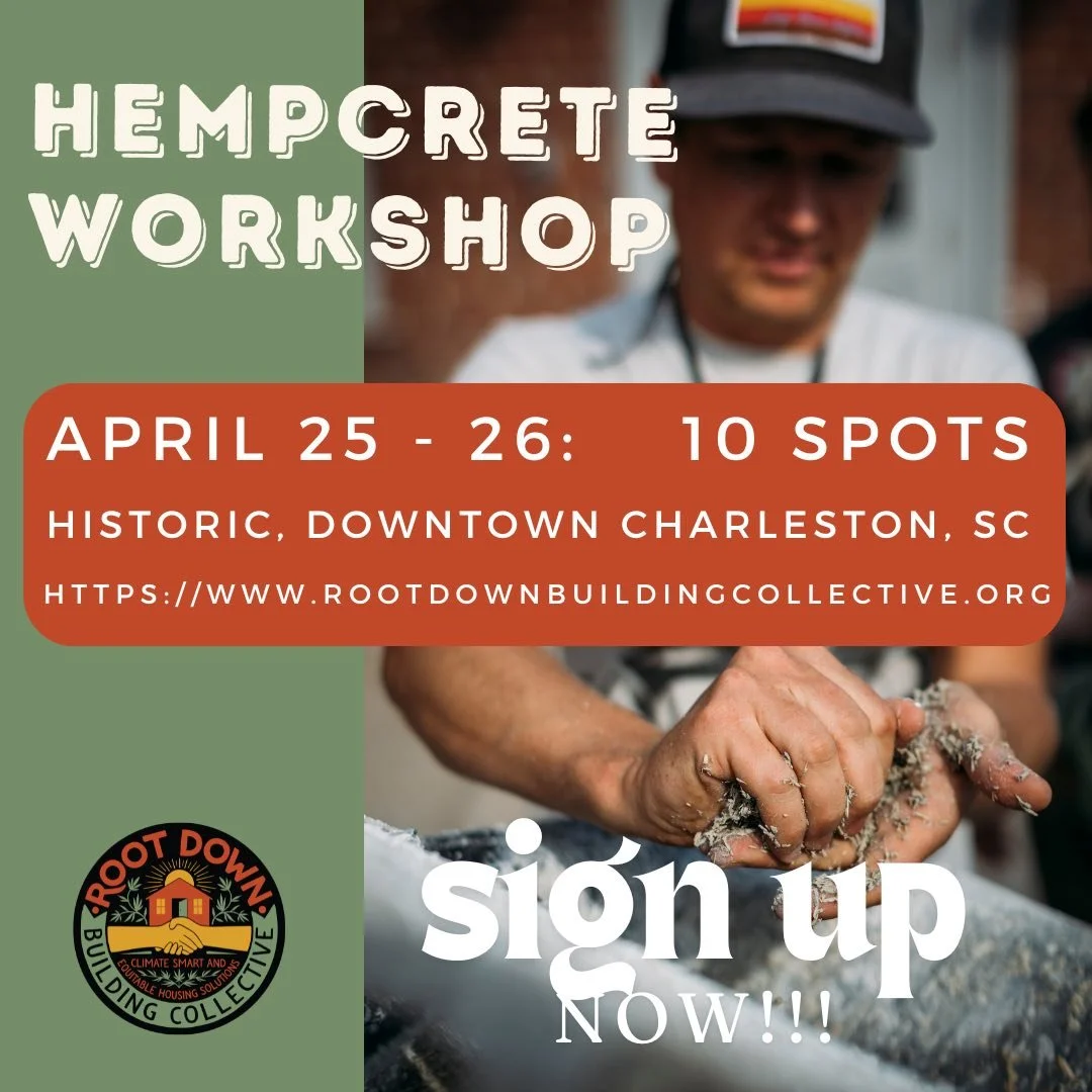 HEMPCRETE BUILDING WORKSHOP, Charleston SC