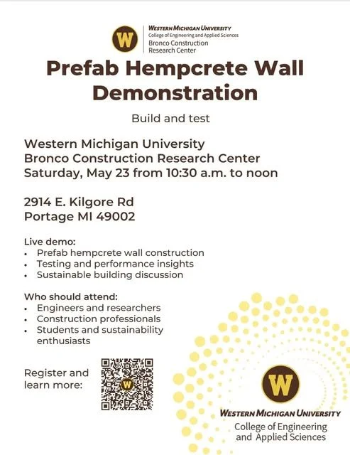 Prefab Hempcrete Wall Demonstration, Portage, MI