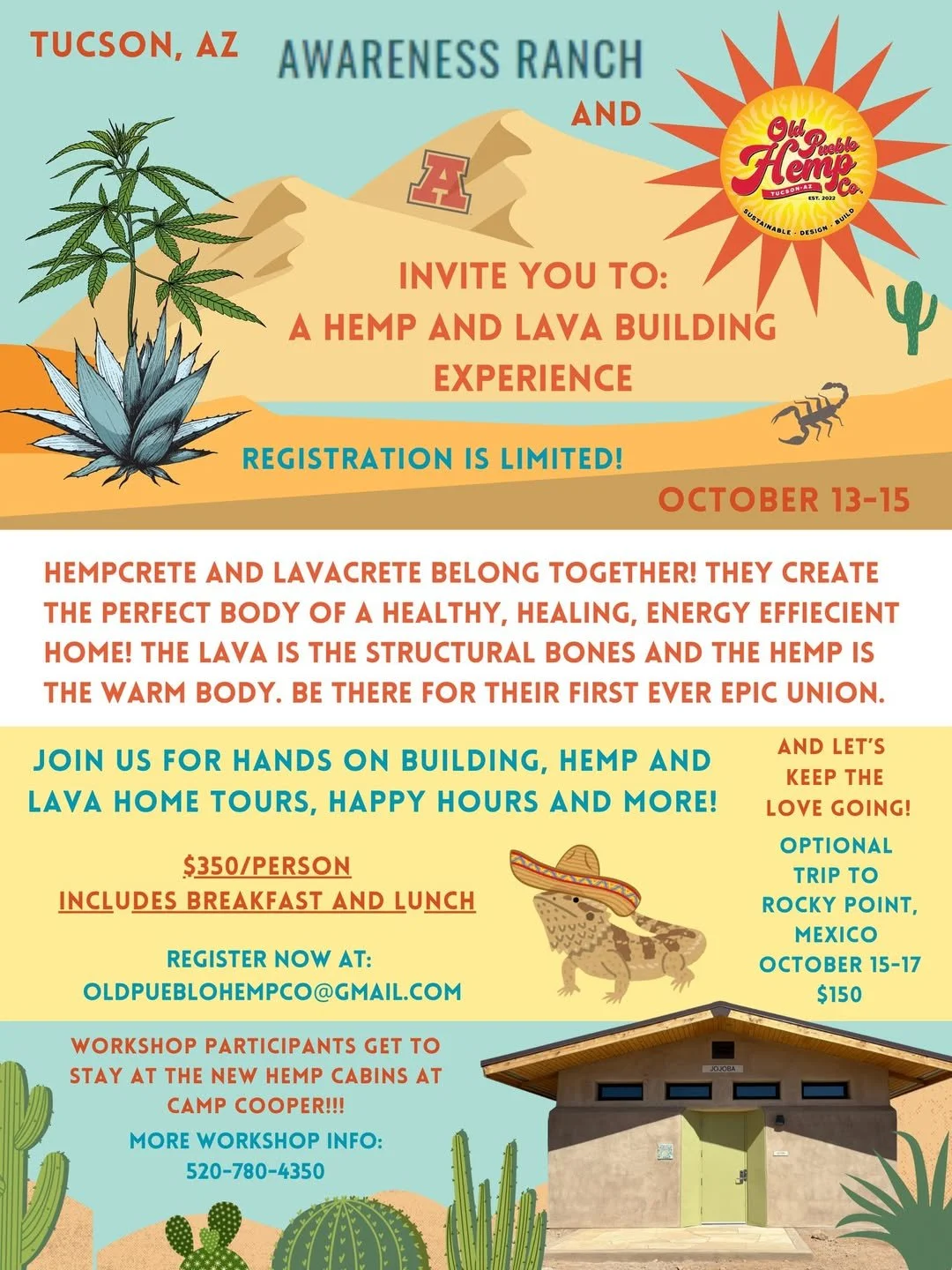Lavacrete-Hempcrete Workshop, Tucson
