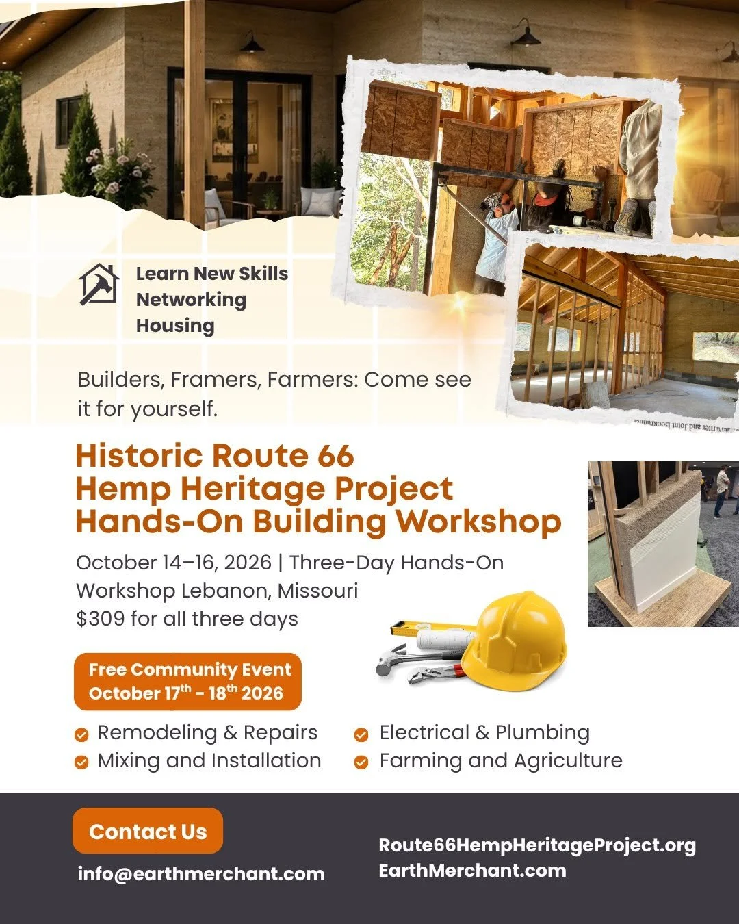 Historic Rte 66 Hempcrete Workshop, Lebanon, MO