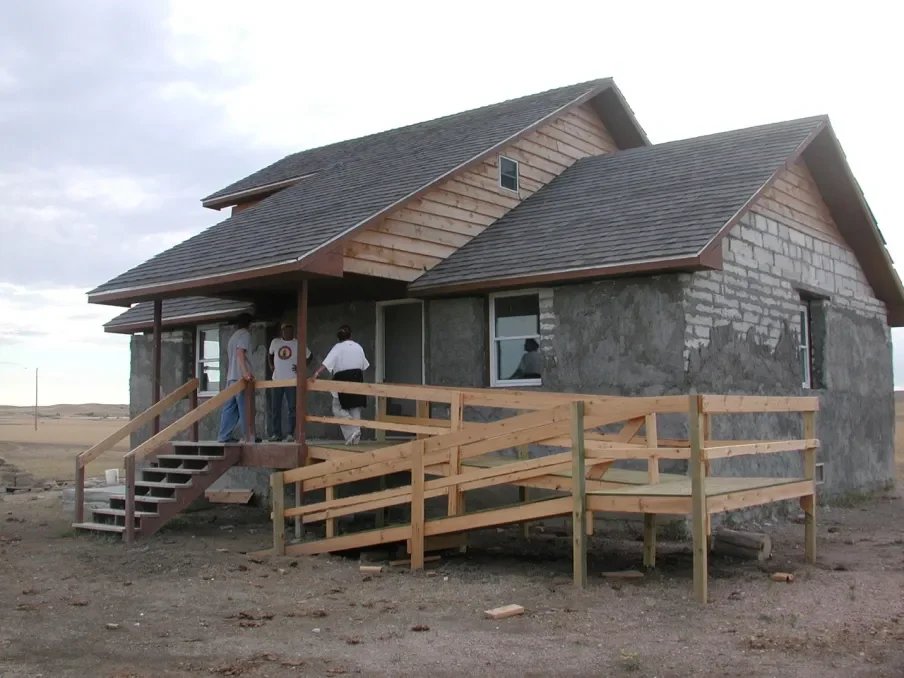 Hemp house on the Afraid Of Bear homestead, Slim Buttes Ag.  Photo courtesy of Peter Schweitzer