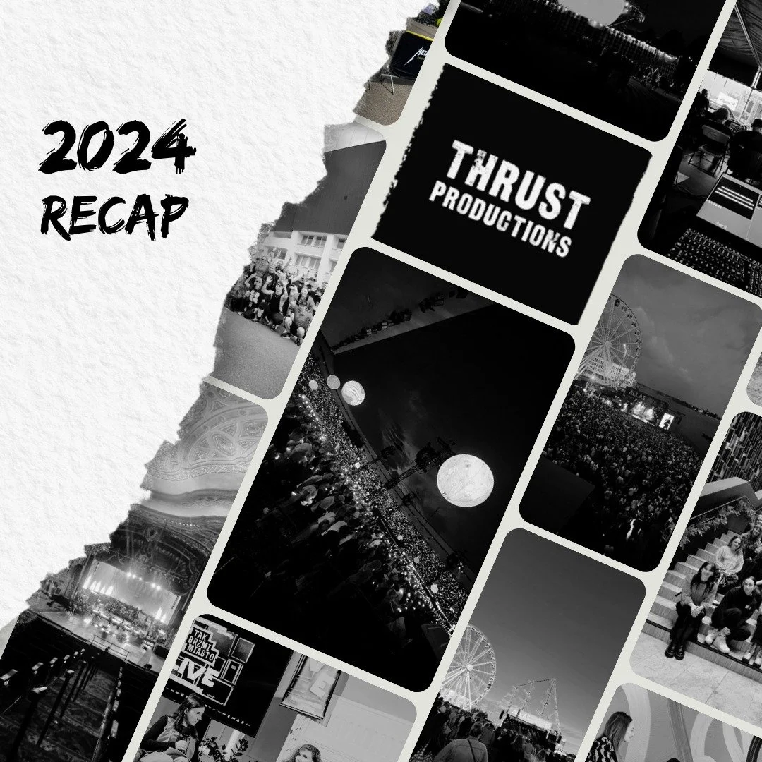 As 2024 comes to a close, it's time to reflect on an incredible year for Thrust Productions. From the big stages to the classrooms, here are some numbers to show what we've accomplished together: 

✨ 5 festivals worked behind the scenes
🎸 46 shows a