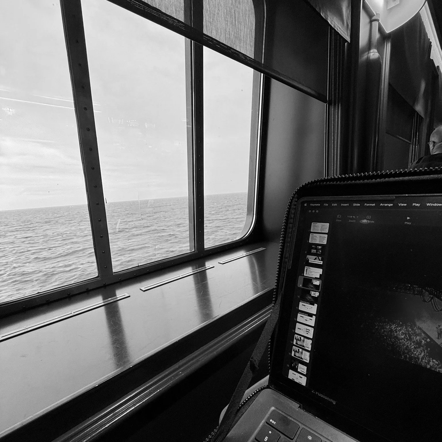 Not every office has a sea view but once a week it does. 🌊

Tallinn-Helsinki ferry has been a regular workspace since September as there are lectures to be held in Tallinn and also in Tartu. And it's often the most productive time of the week as one