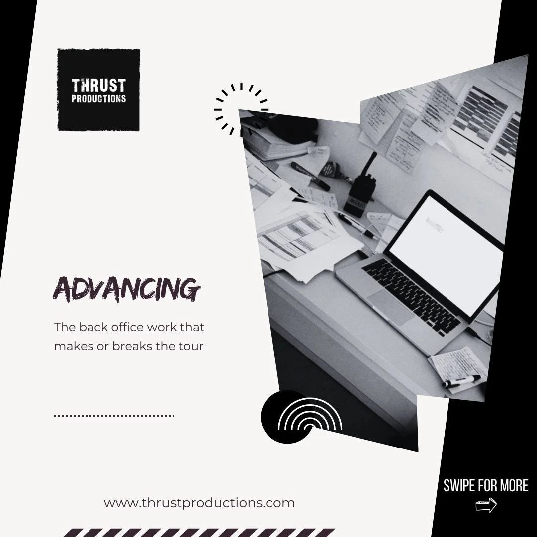 Advancing is the most hidden, yet most critical, part of a successful tour or show. The busy festival season is approaching and the advance e-mails are starting to fill the mailboxes, so it's a perfect time to look into the process keeping us busy in