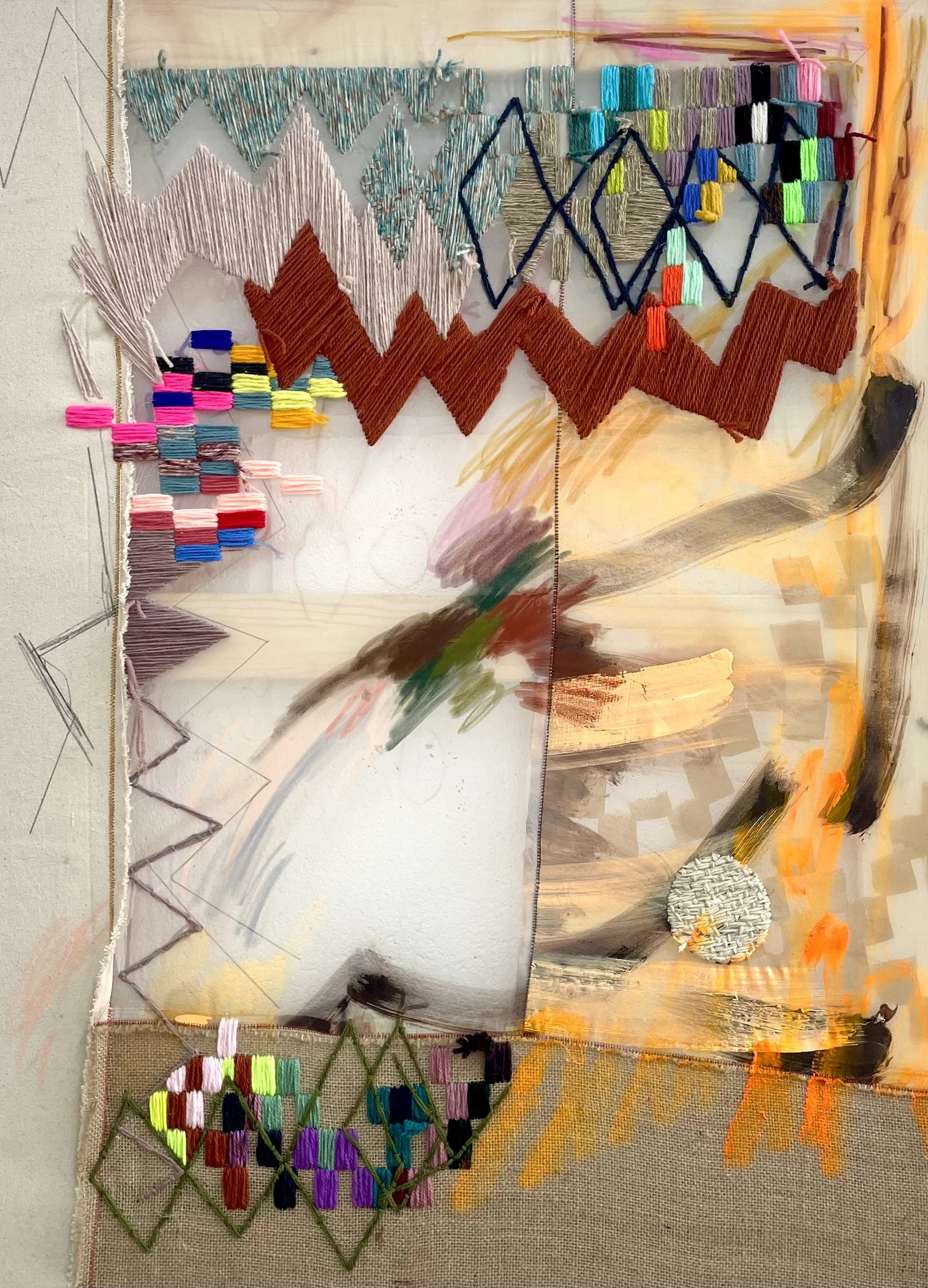 Caught in the middle 2026, 95 x 70cm.