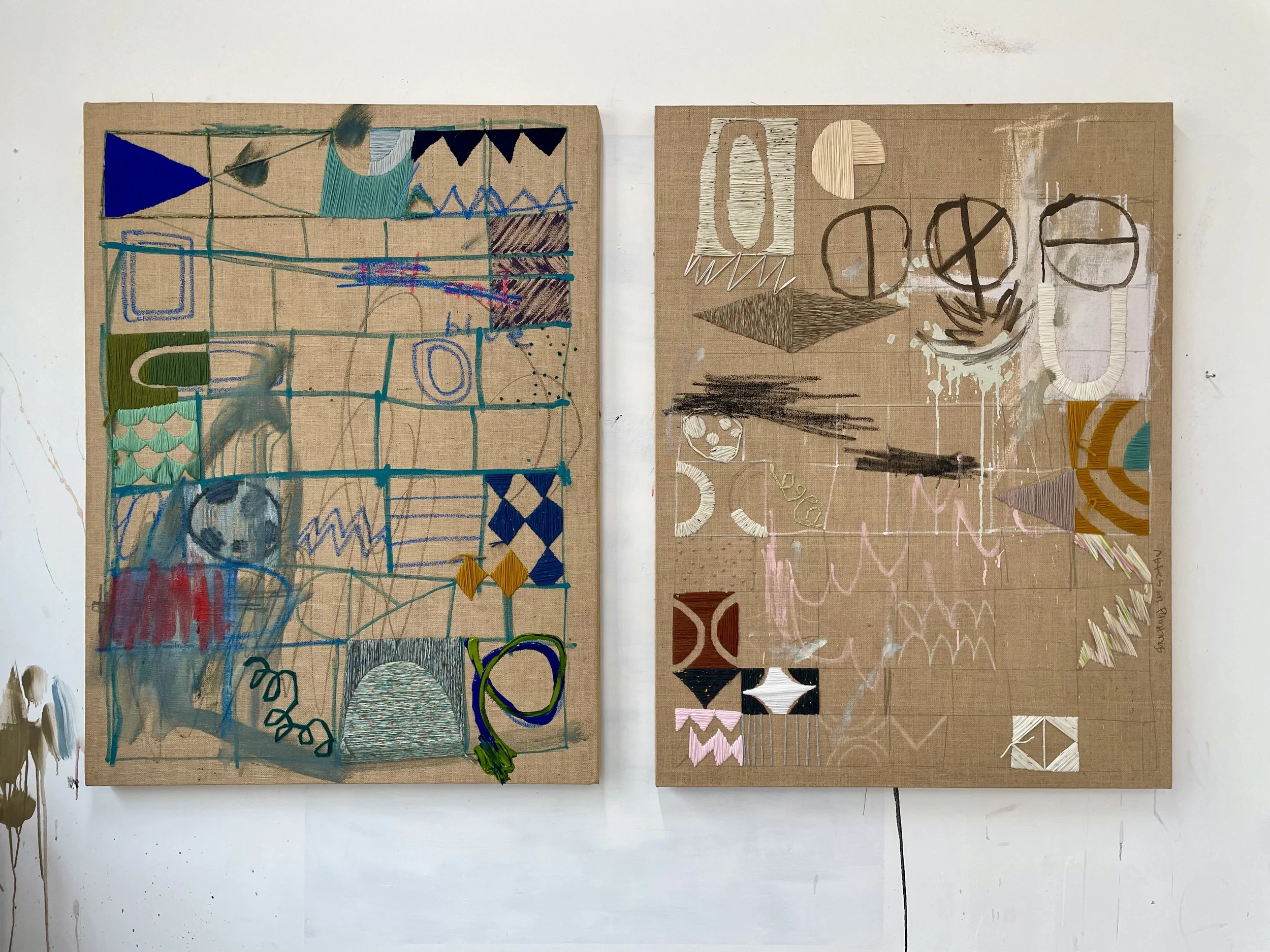 Notes on painting 2025, 184 x 122cm, (Diptych)