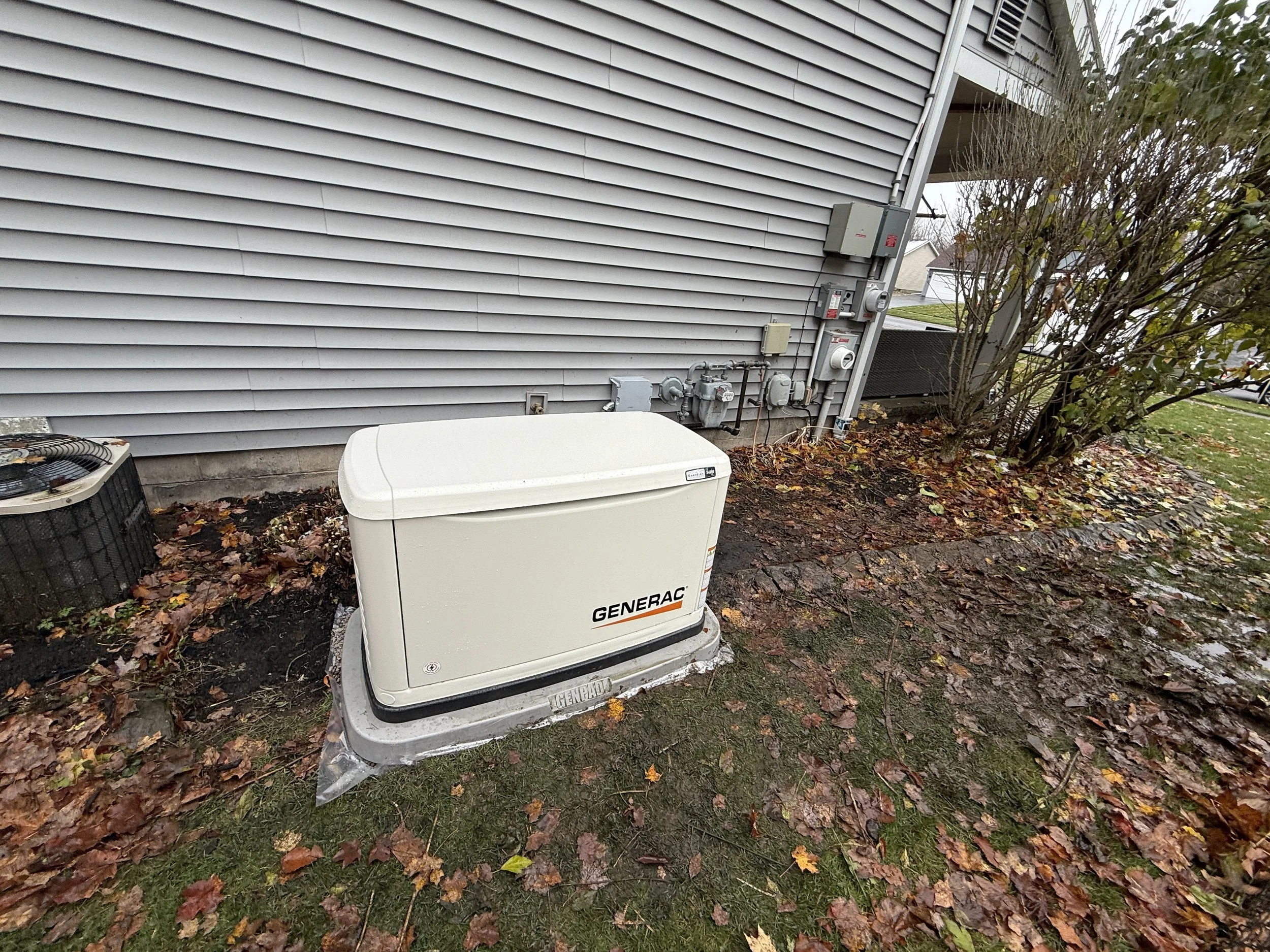 A Generac generator installed by Tri-Star Electric at a home in Greece, New York.