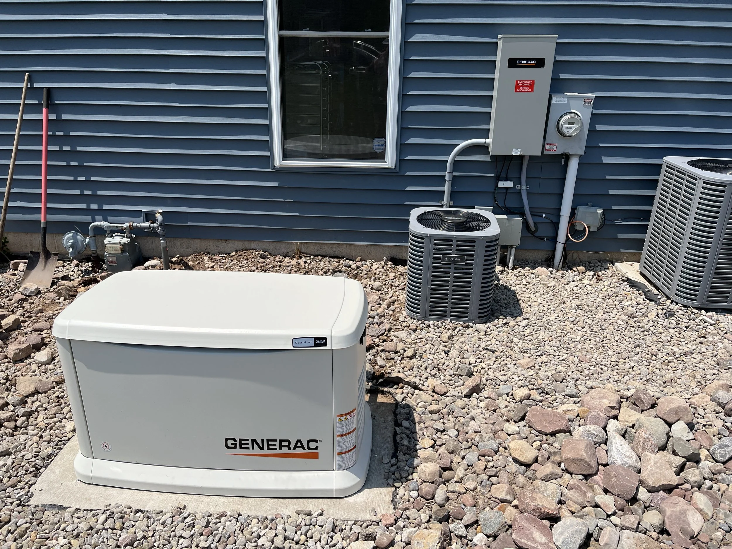 A Generac generator installed by Tri-Star Electric at a home in Monroe County, New York.