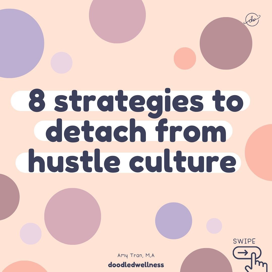 On the topic of hustle culture (see yesterdays reel), I put together some strategies that have helped me over the past 3 years to regain some balance. 
⁣
I hope they can help you too 💜💜 ⁣
⁣
✨for some free resources to work on your healing journey, 