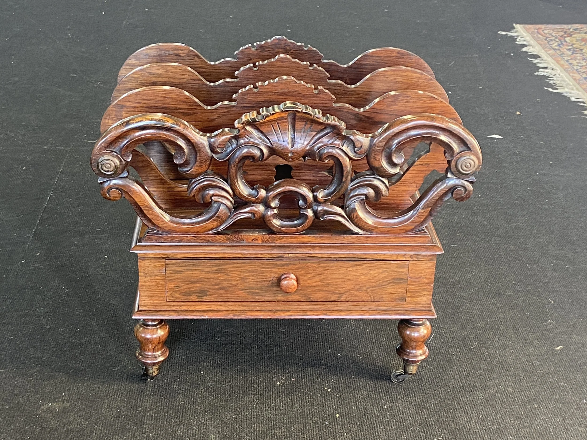 19th century rosewood Canterbury