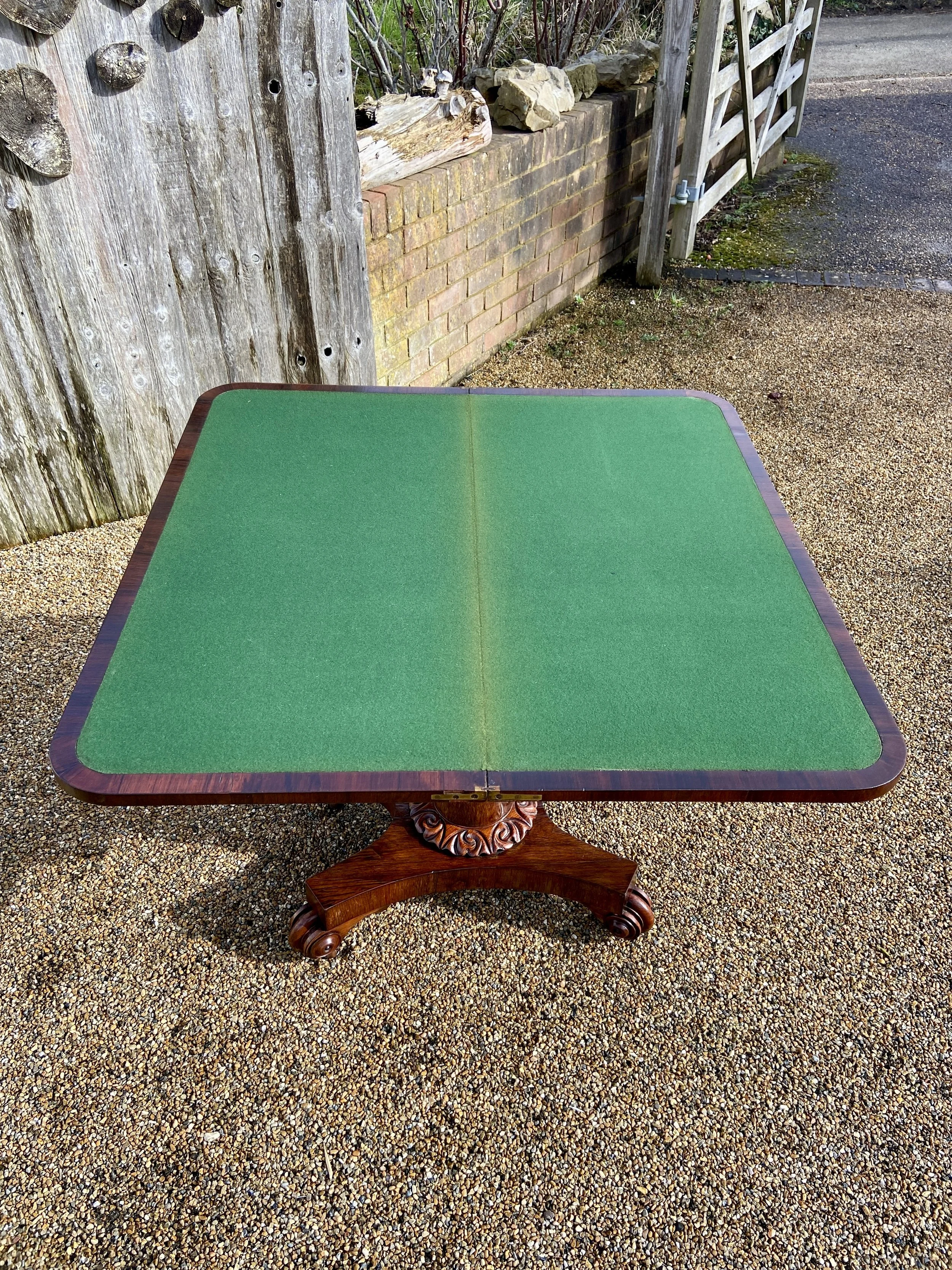 19th century rosewood card table