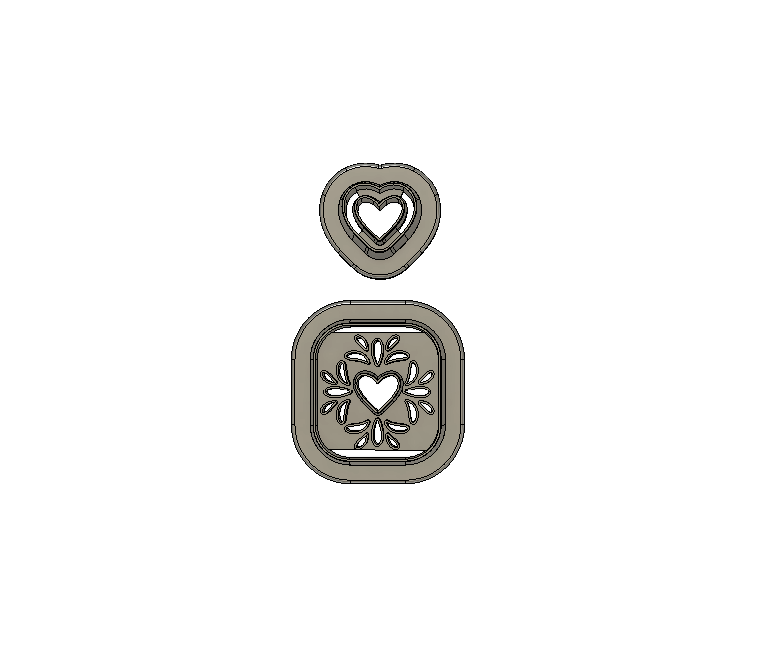 Heart Square Embossed Digital STL File