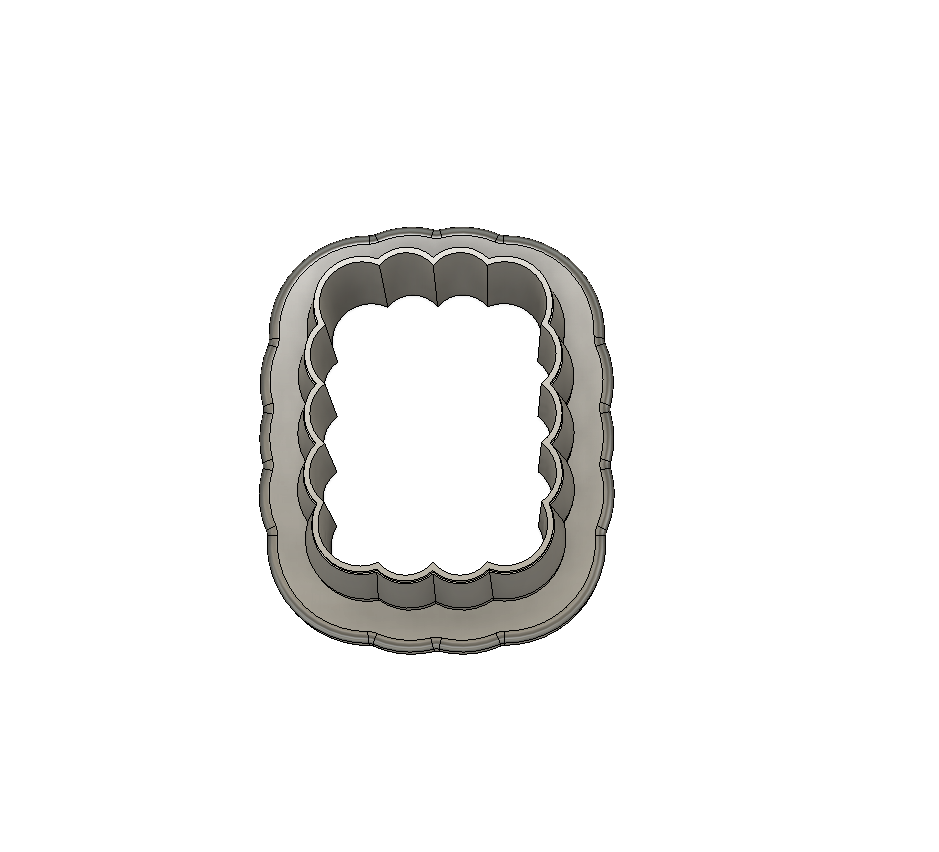 Scalloped Rectangle Charm STL File