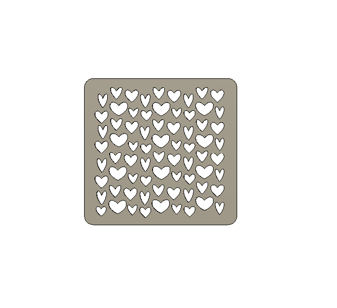 Heart Stencil Digital STL File