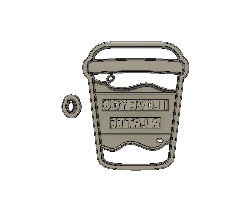 Love You A Latte Ornament Digital STL File