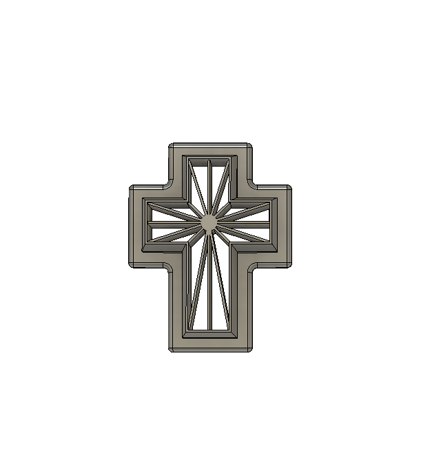 Sunburst Cross Digital STL File