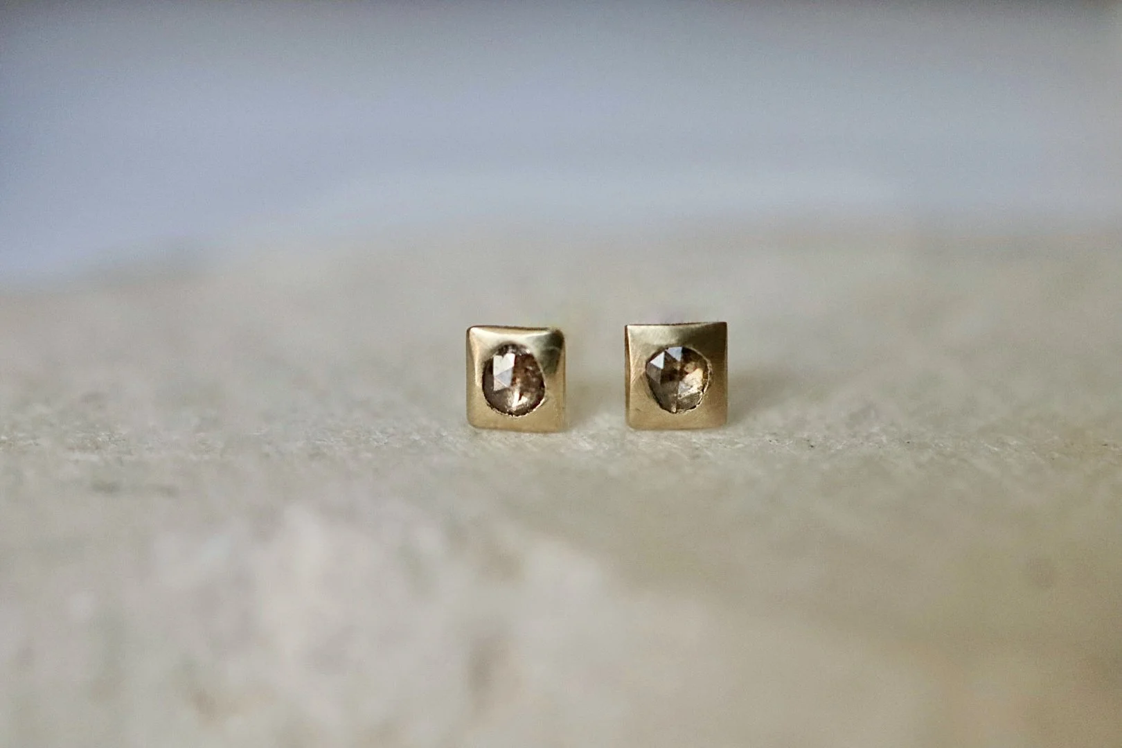 OOAK Rough Diamond Pillow Studs