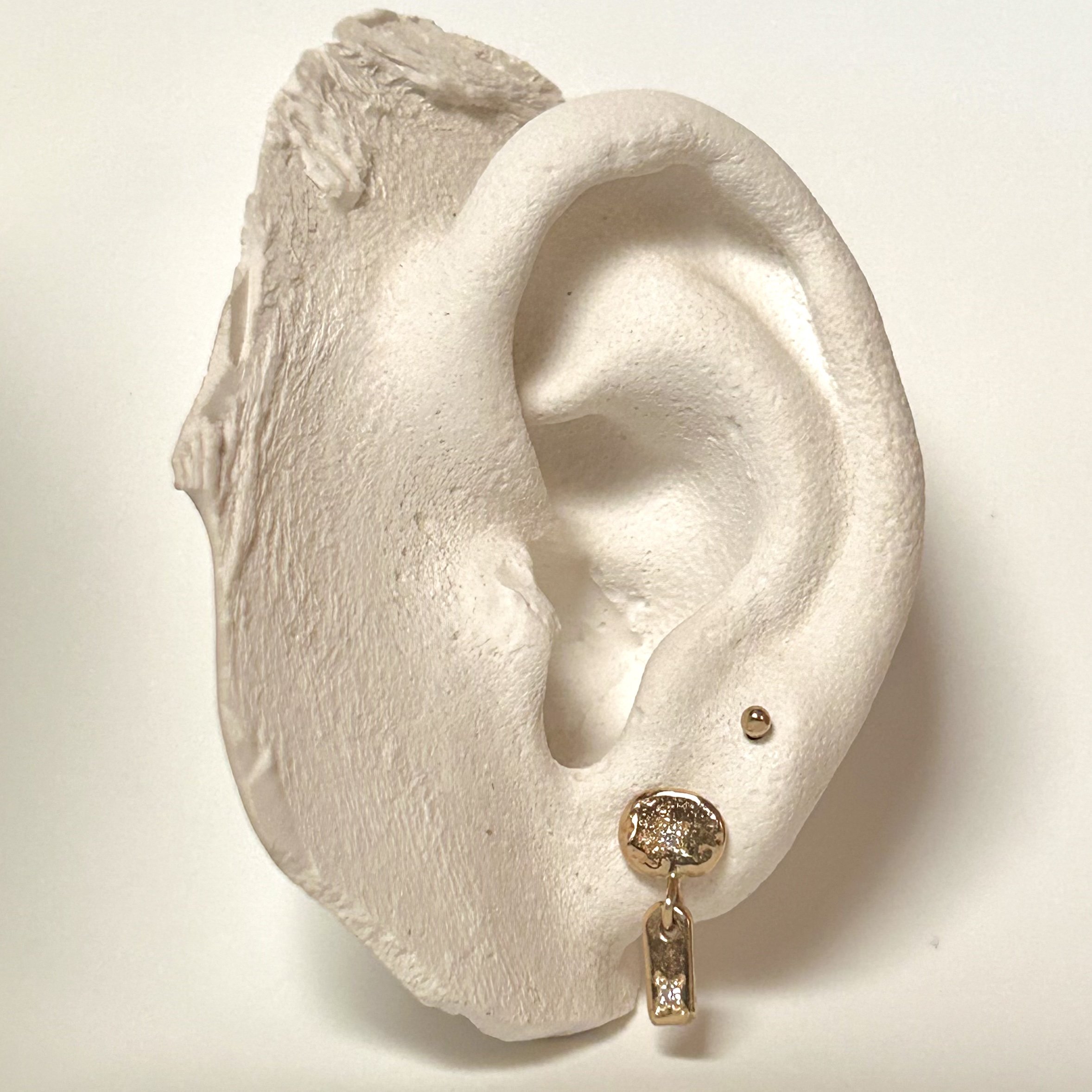Disc + Bar Diamond Drop Studs