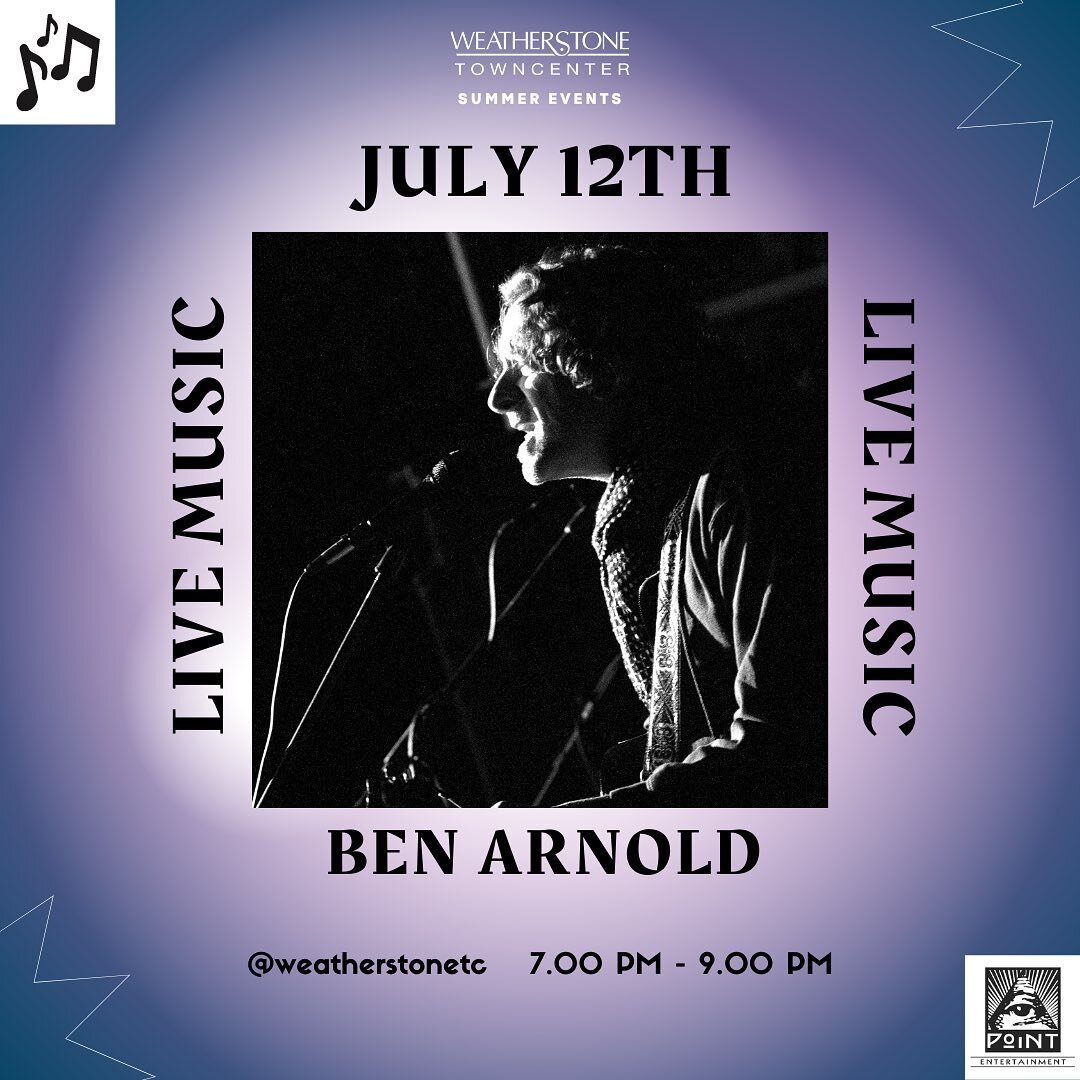 We hope you had a wonderful hoilday weekend! Wind down with us for this local live music show 🎶

Next Monday, July 12th from 7-9pm indie rock artist &amp; local favorite @benarnoldmusic is joining us for the Mid-Summer Show! 

Bring your lawn chairs