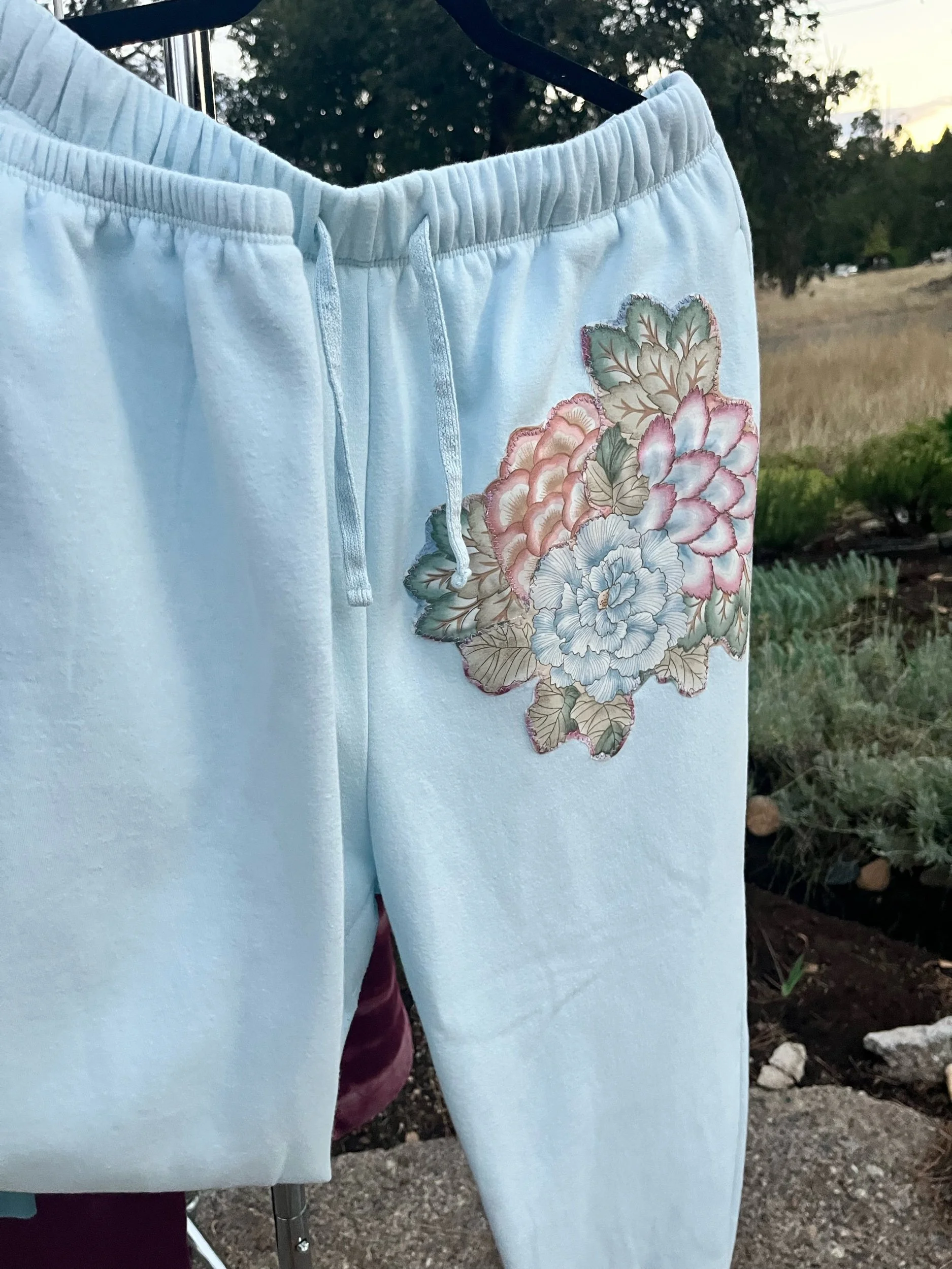 Blue Flower Sweatpants