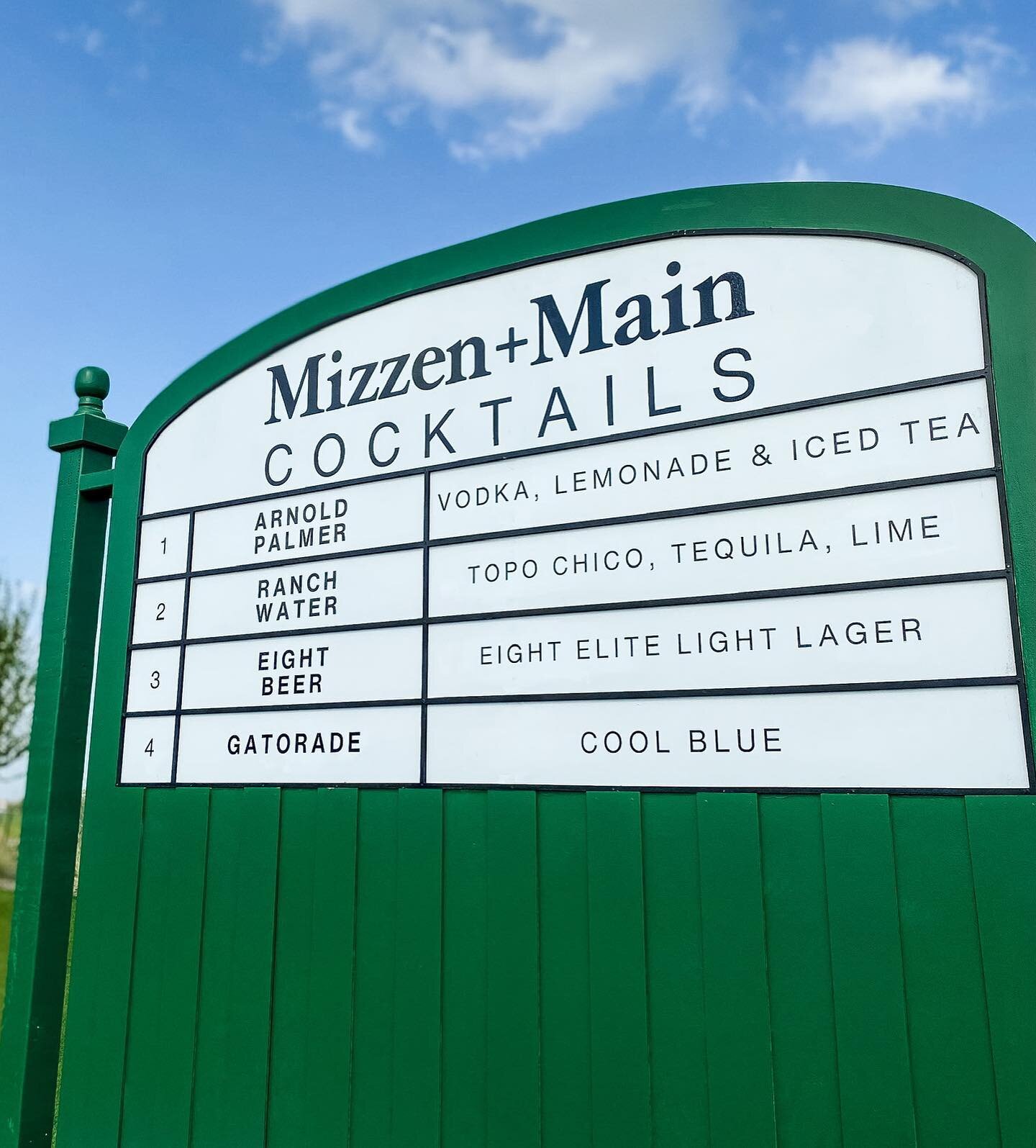 what's a golf tournament without the concessions &amp; cocktails 🍺🍔🥪 we concepted a custom leaderboard drink menu and we couldn't be more obsessed!