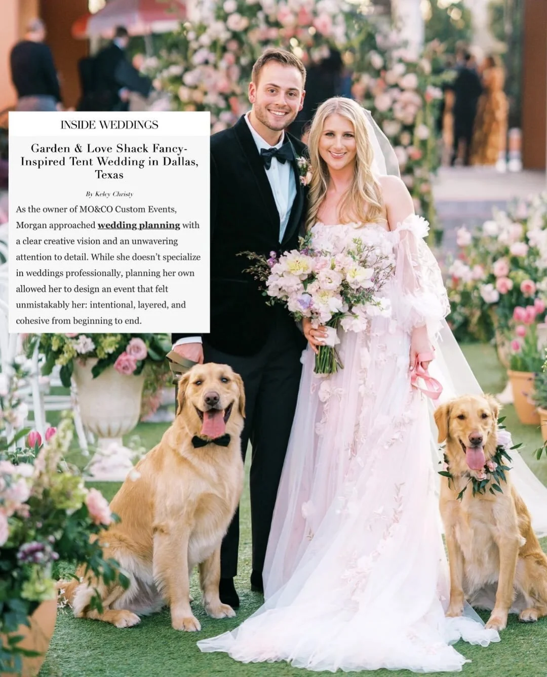 In honor of my 4th wedding anniversary coming up next week, I&rsquo;m excited to share that this day was recently featured in Inside Weddings.

While weddings are a more occasional part of our work at MO&amp;CO, it&rsquo;s always special to look back