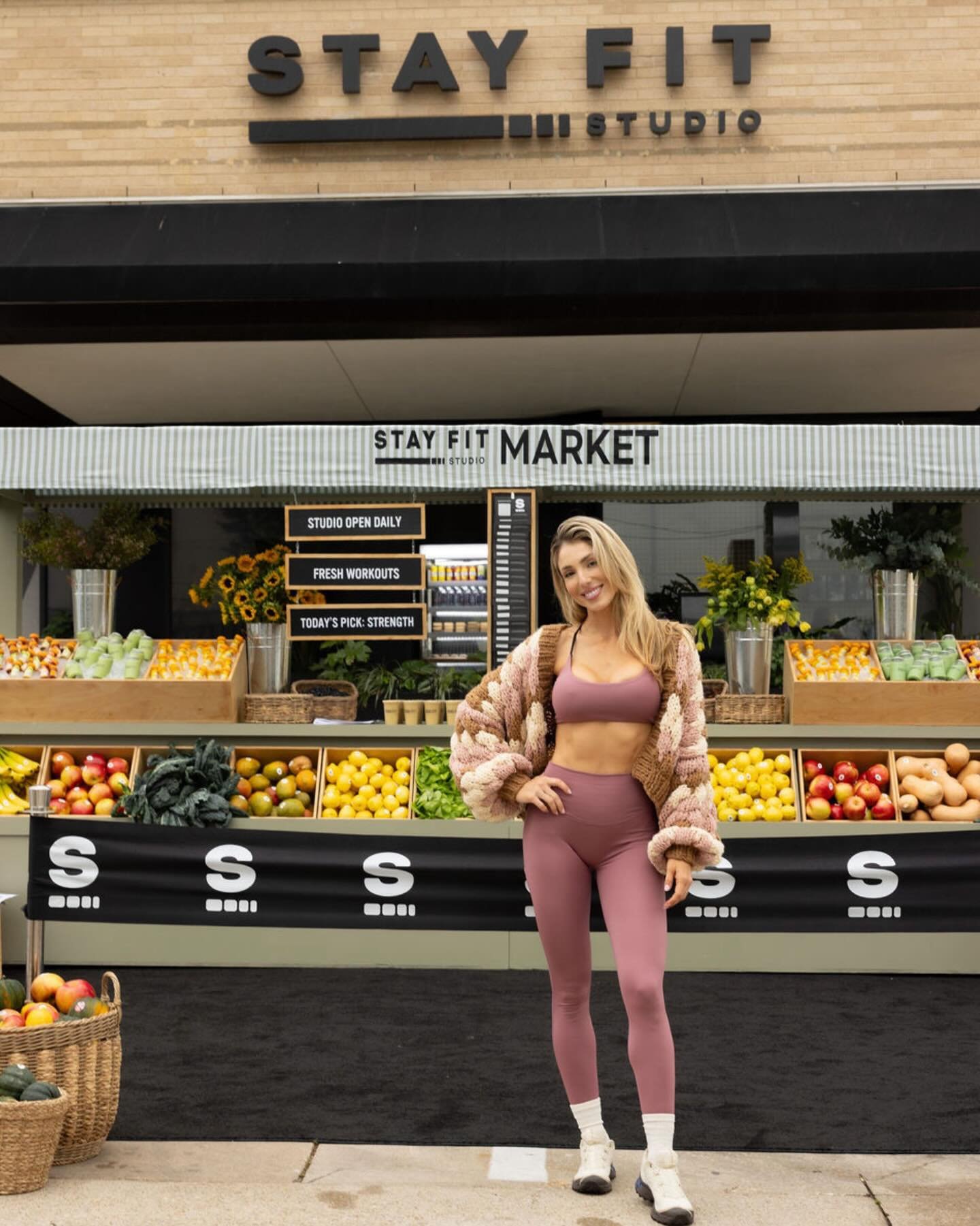 @stayfitbritt&rsquo;s launch event celebrating the grand opening of her @stayfitvirtual studio (IRL)&mdash;designed to feel like a morning farmers market run.

Grounded in the rituals of feeling your best, we created a fresh, produce-forward experien