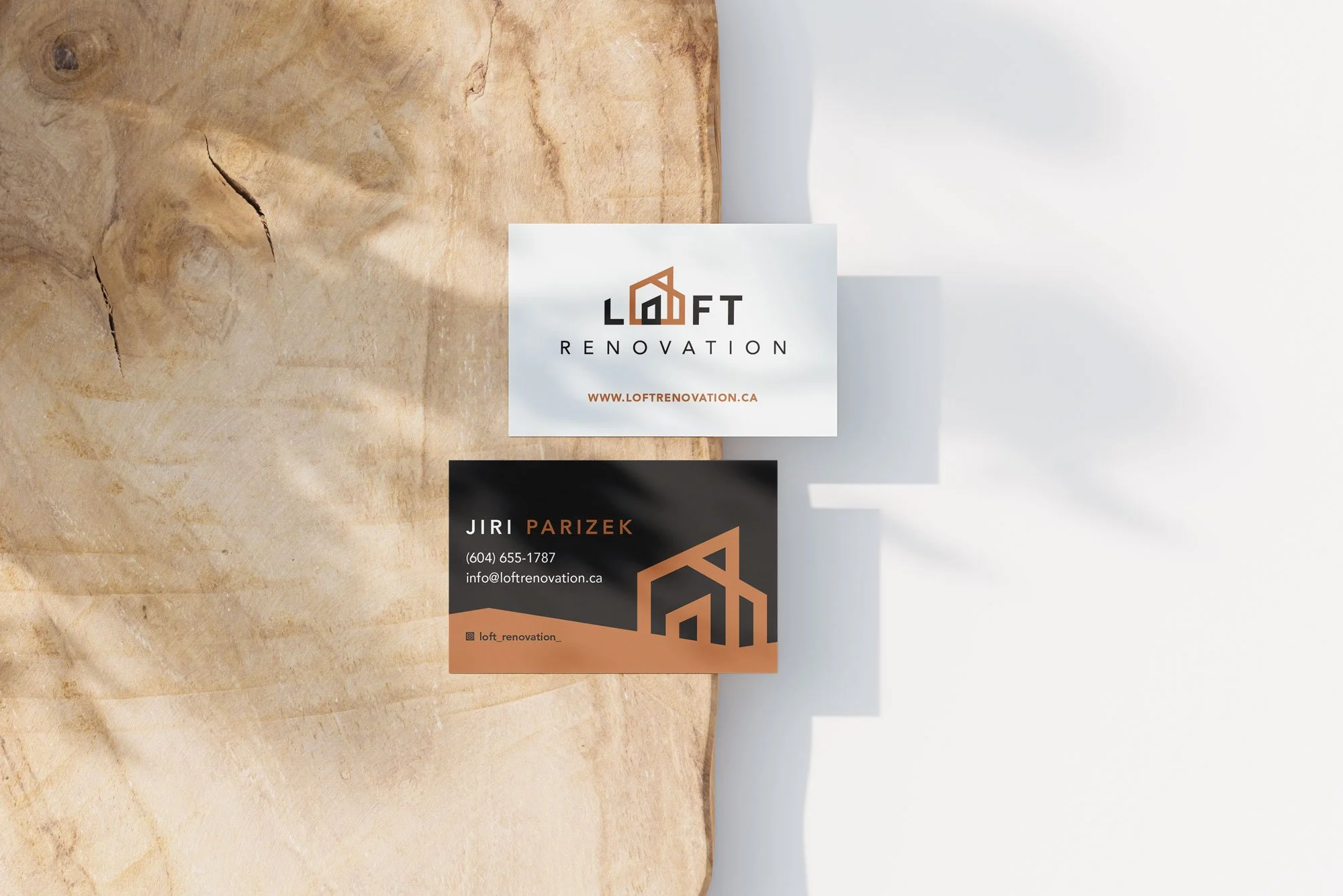 Loft renovation business cards design