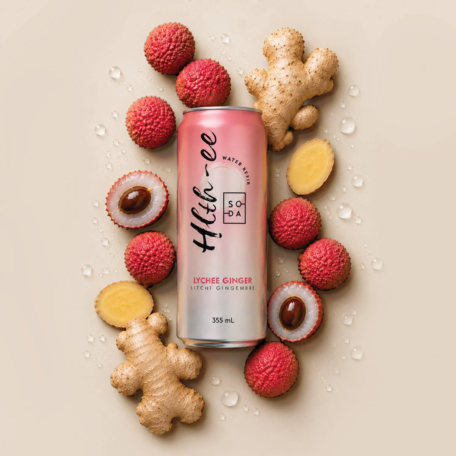 lychee can packaging soda design branding created by lucied studio in vancouver