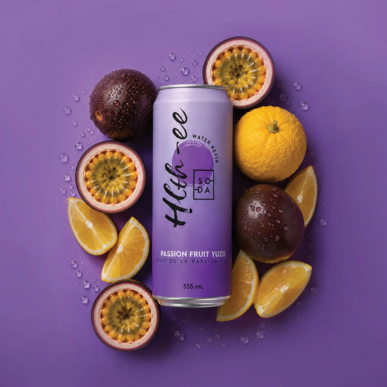 passion fruit can packaging soda design branding created by lucied studio in vancouver