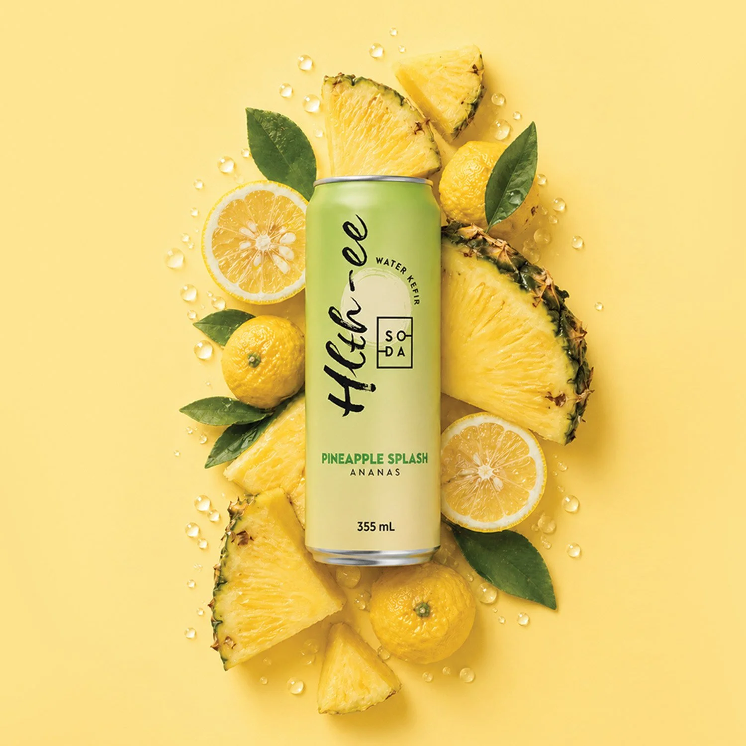 pineapple can packaging soda design branding created by lucied studio in vancouver